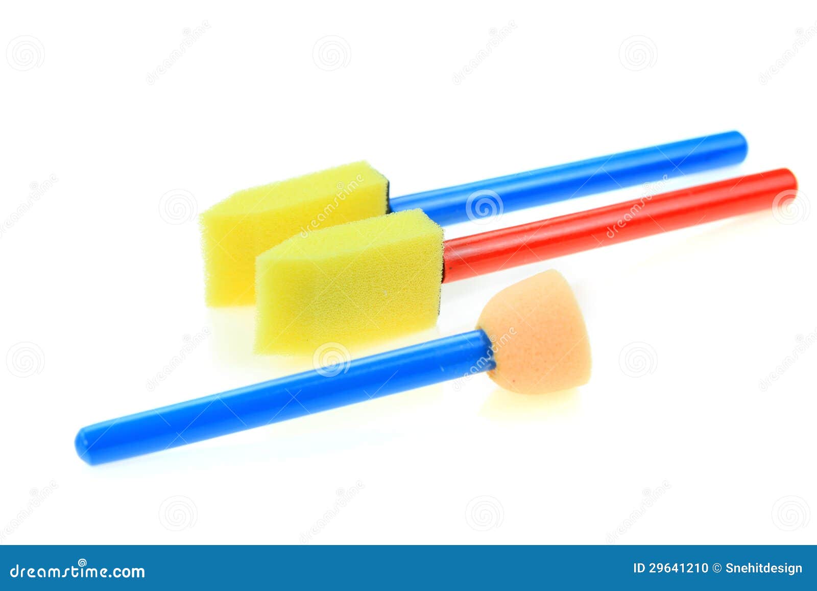 Sponge paint brushes stock photo. Image of object, three 29641210
