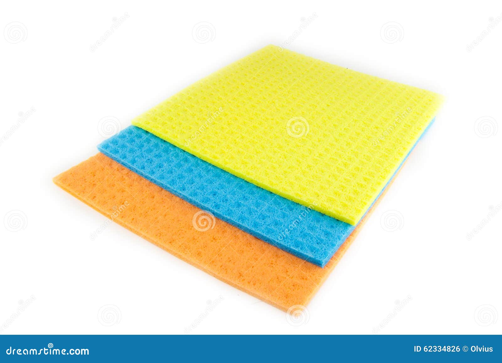 Sponge Scouring Pads on an Isolated White Background Stock Photo