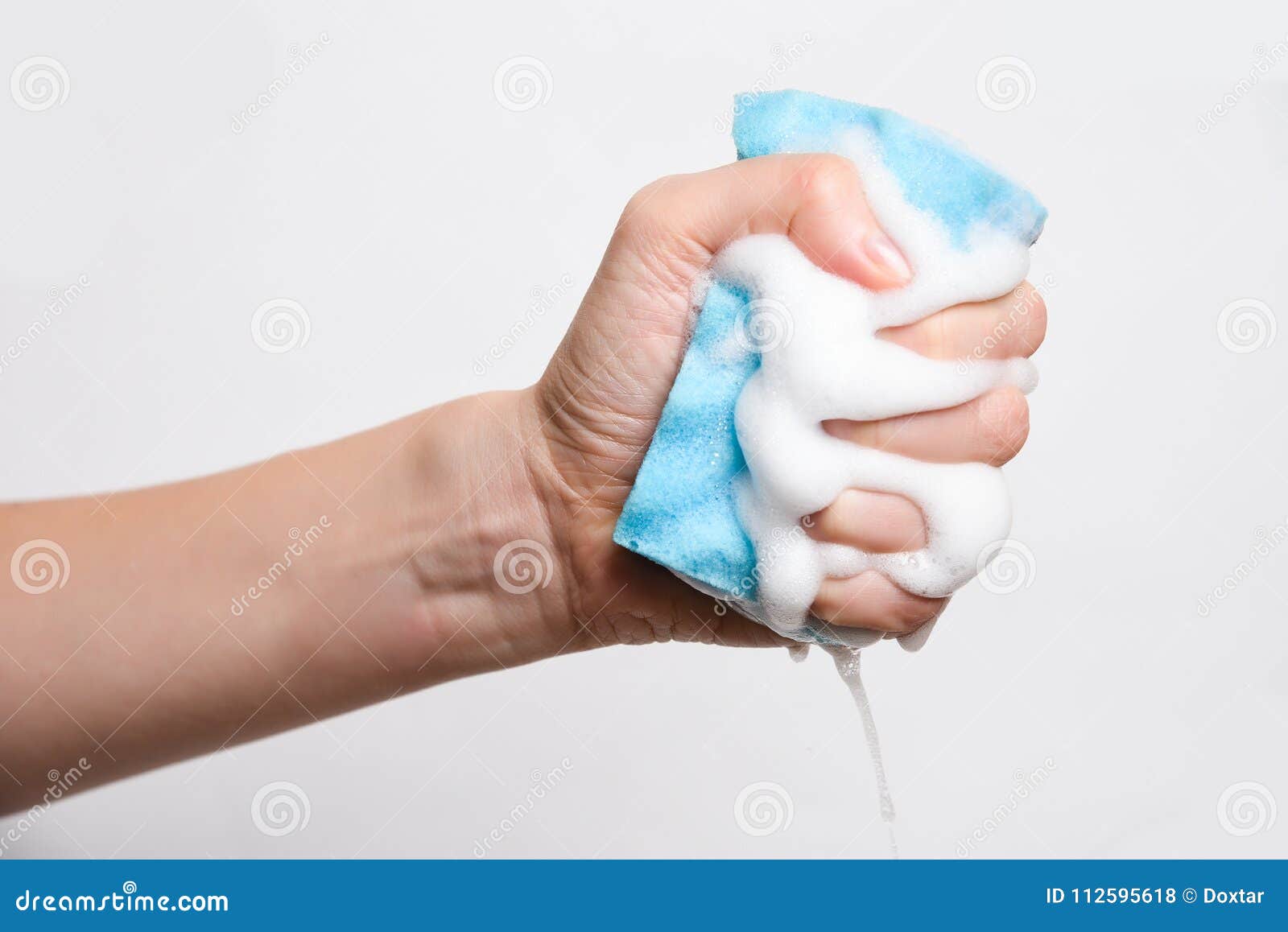 Sponge for Washing Dishes in Hand Stock Photo Image of foam