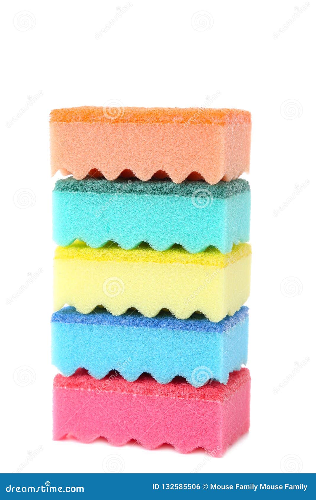 Sponges Cleaning Kit Isolated on White Background Stock Photo Image