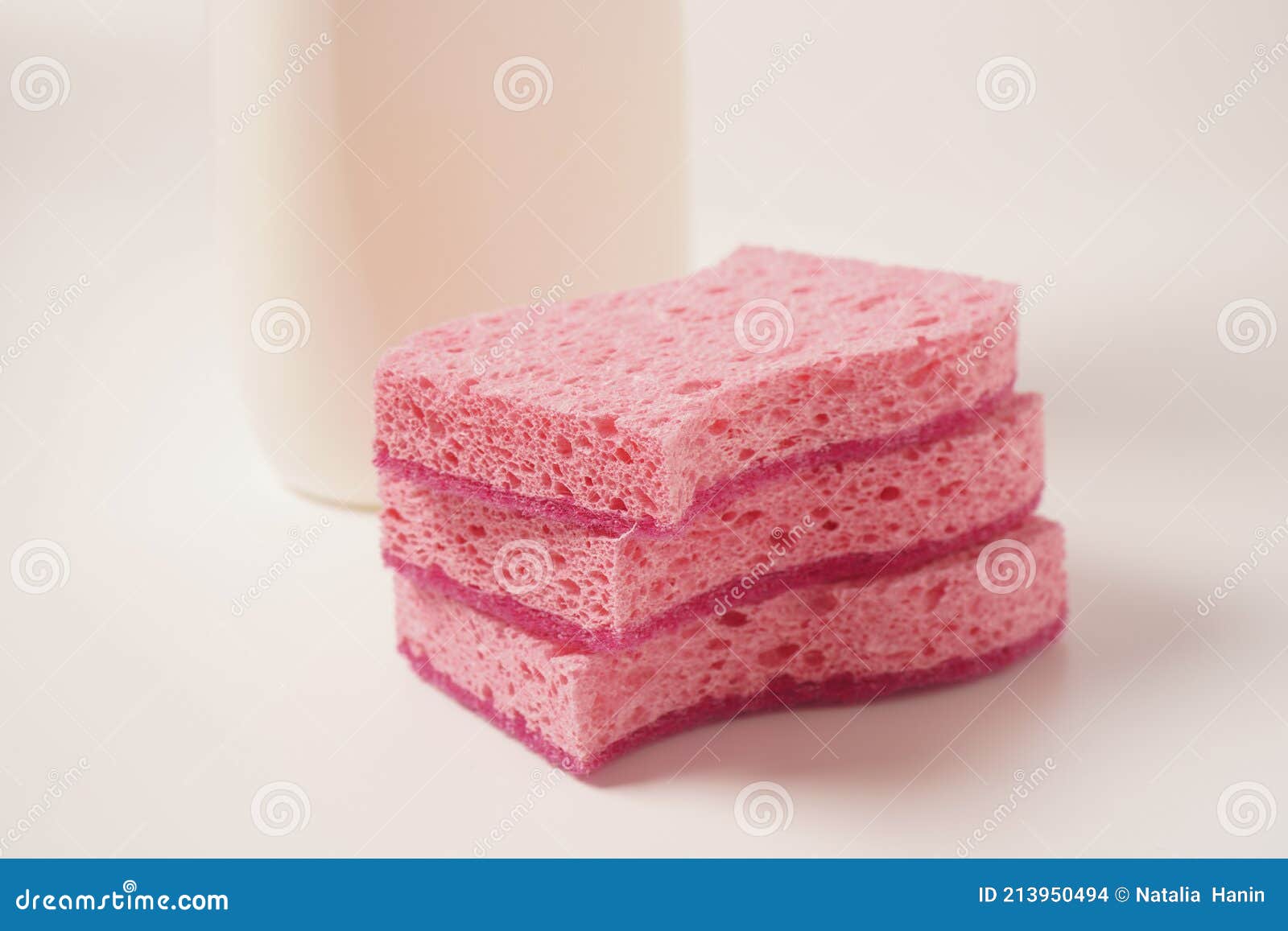 Sponges for Washing Dishes and Other Domestic Needs Stock Photo Image