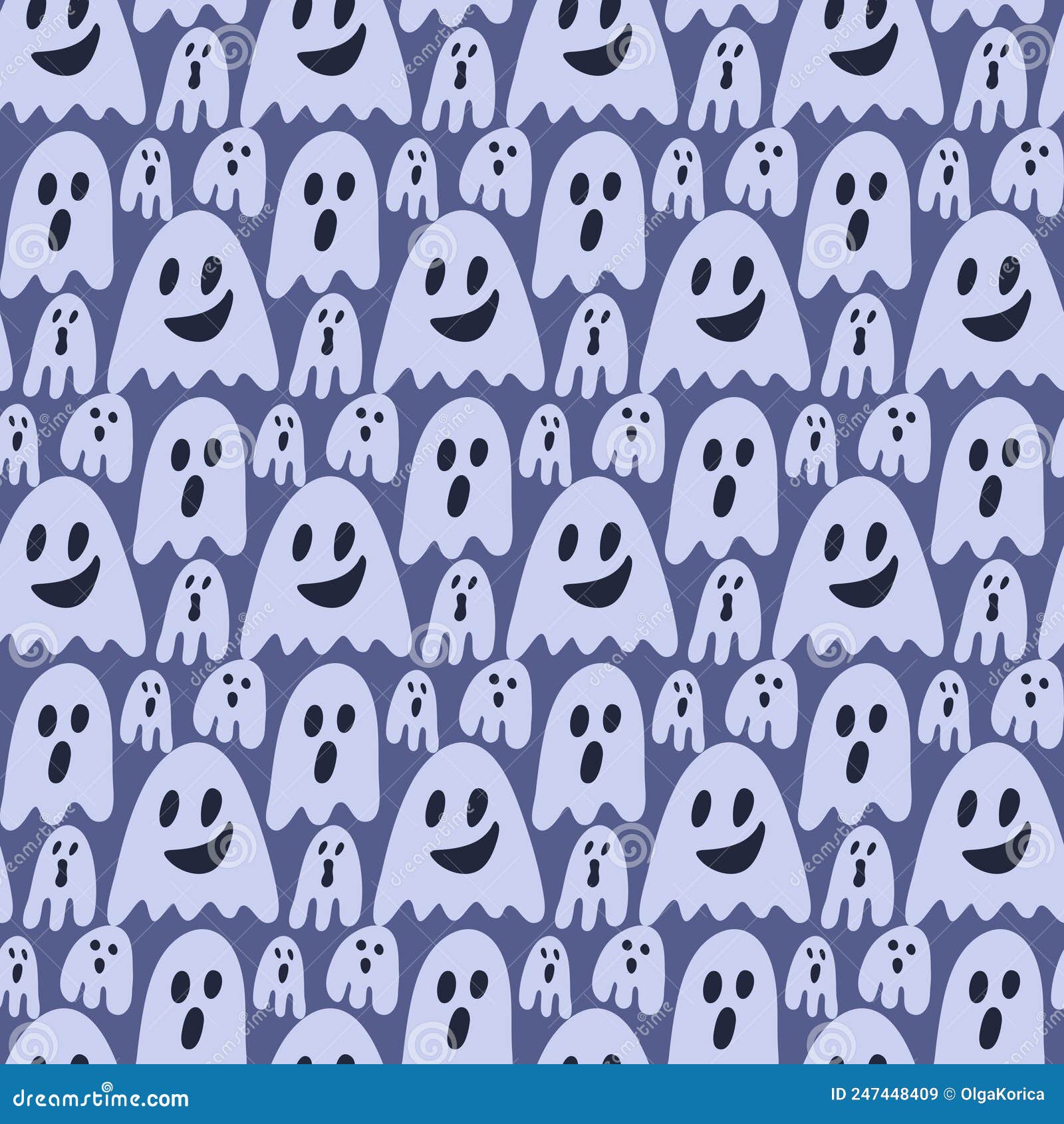 Spook Ghost Seamless Pattern for Halloween Textile Design, Eps 10 ...