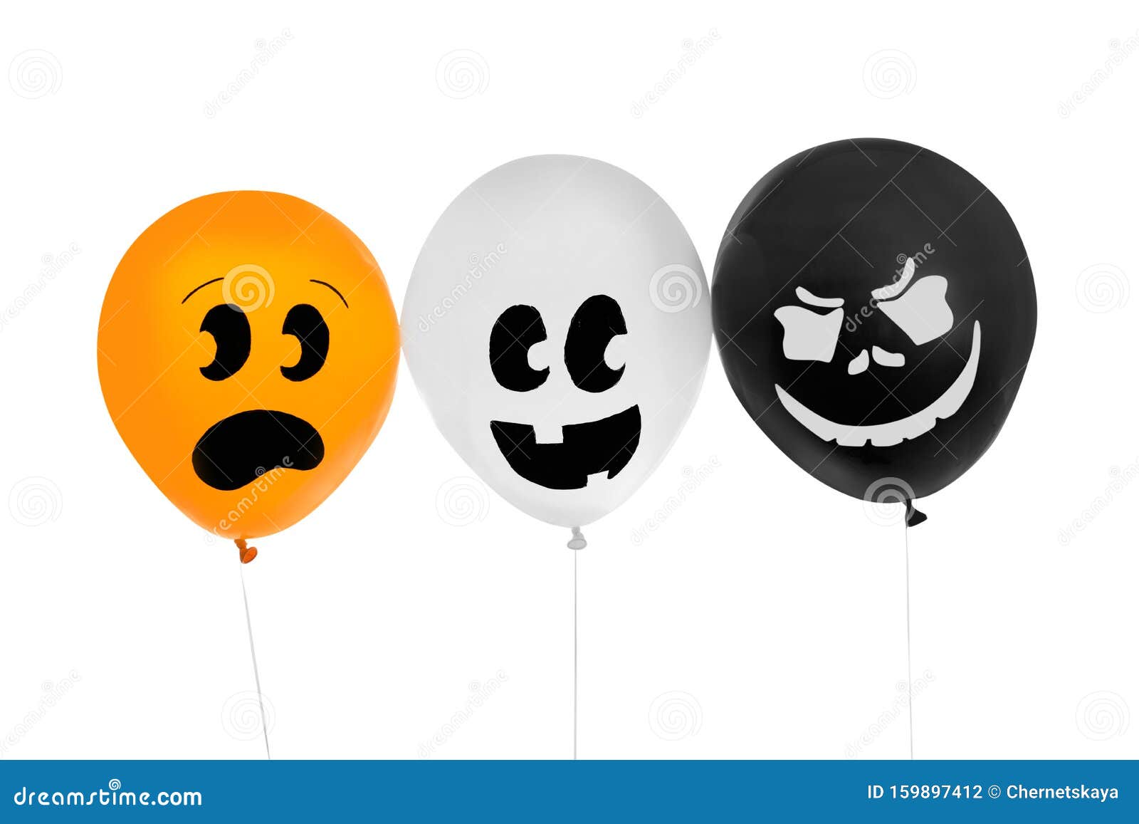 Spooky Balloons for Halloween Party on Background Stock Photo - Image