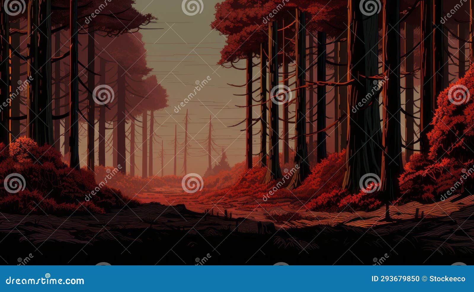 cedar forest firehouse: retrovirus 8-bit  with bold landscapes