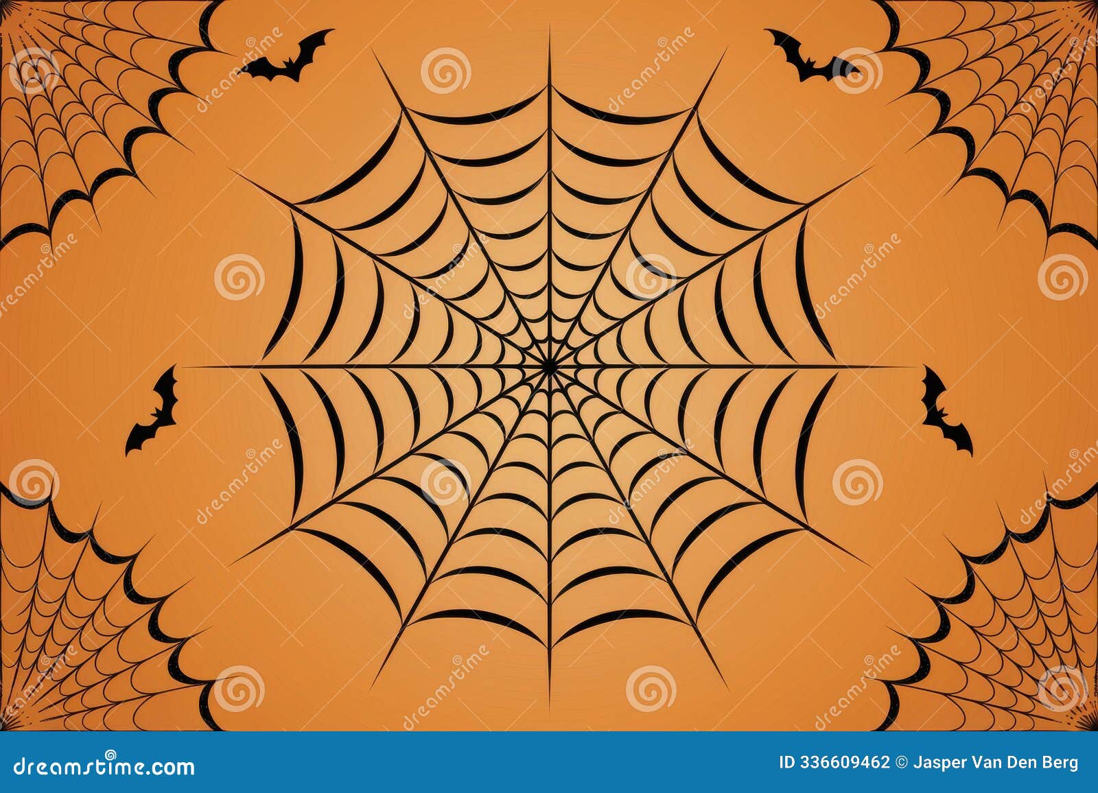 halloween spider web bat   orange background - spooky halloween party decoration supplies