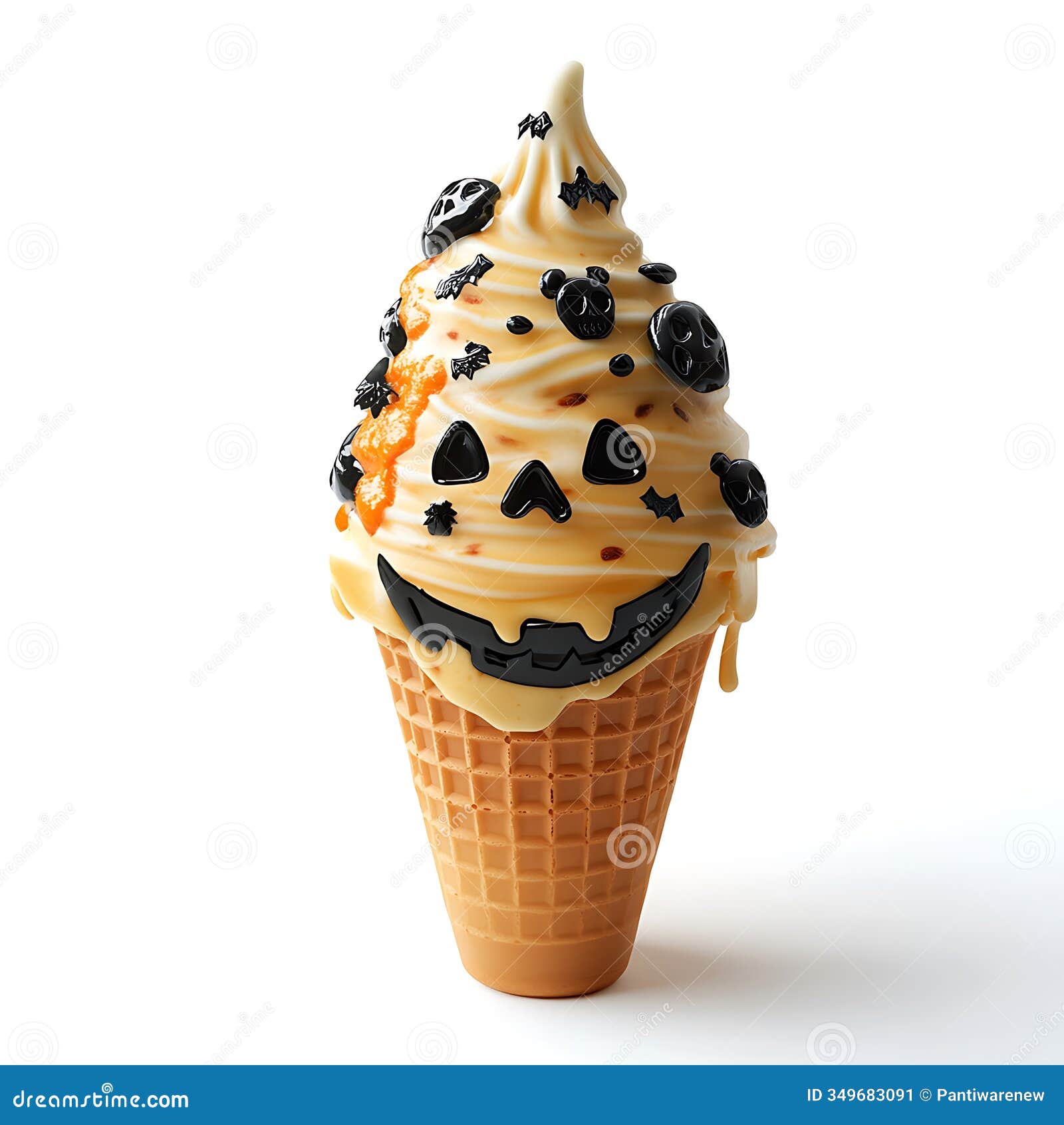 spooky halloween ice cream cone decoration
