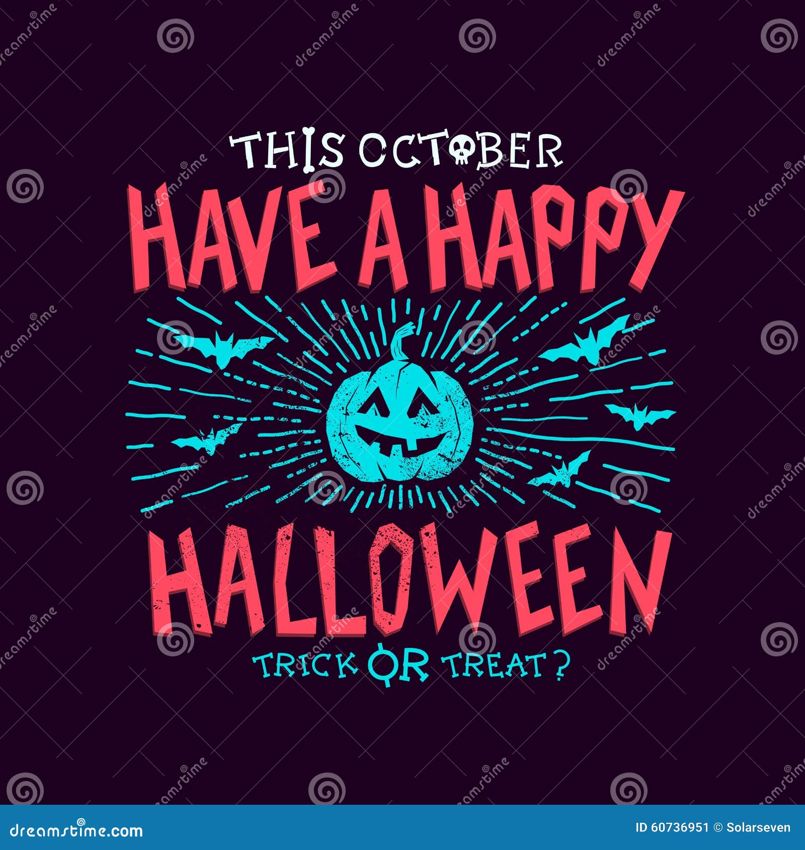 Spooky Halloween party stock vector. Illustration of decoration - 60736951
