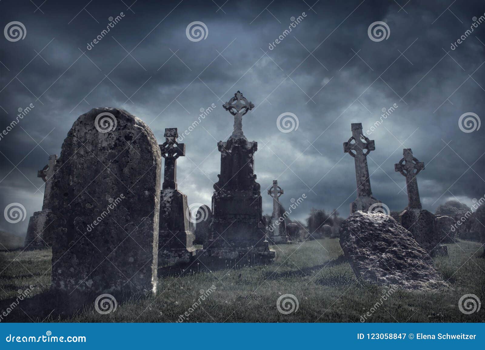 spooky old graveyard