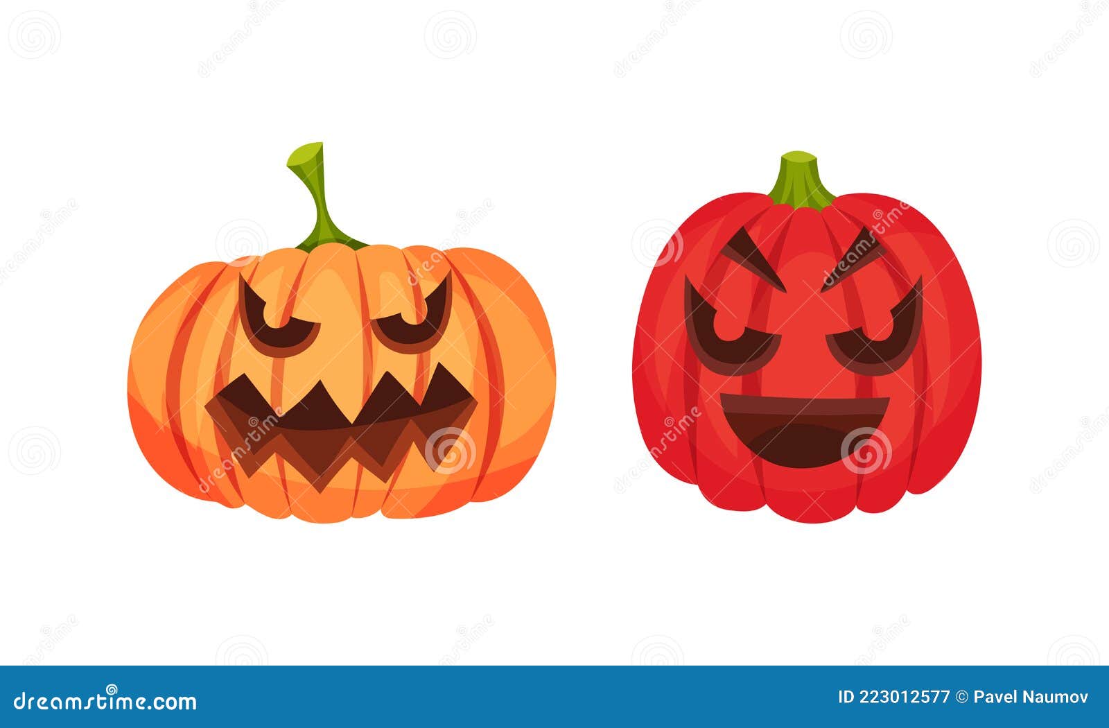 spooky pumpkin smiley with cutout eyes and mouth  set