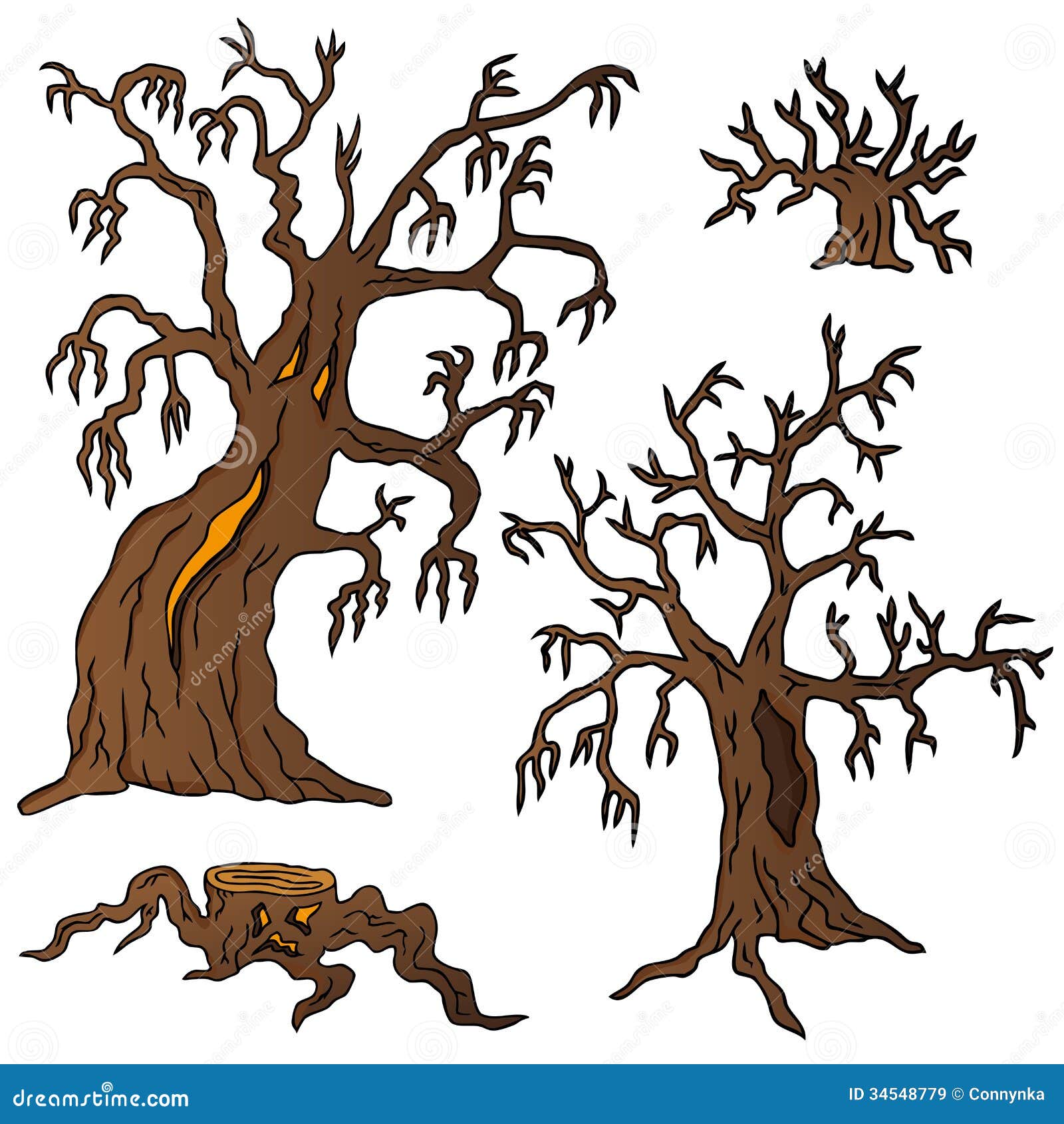 Spooky trees collection stock vector. Illustration of silhouette - 34548779
