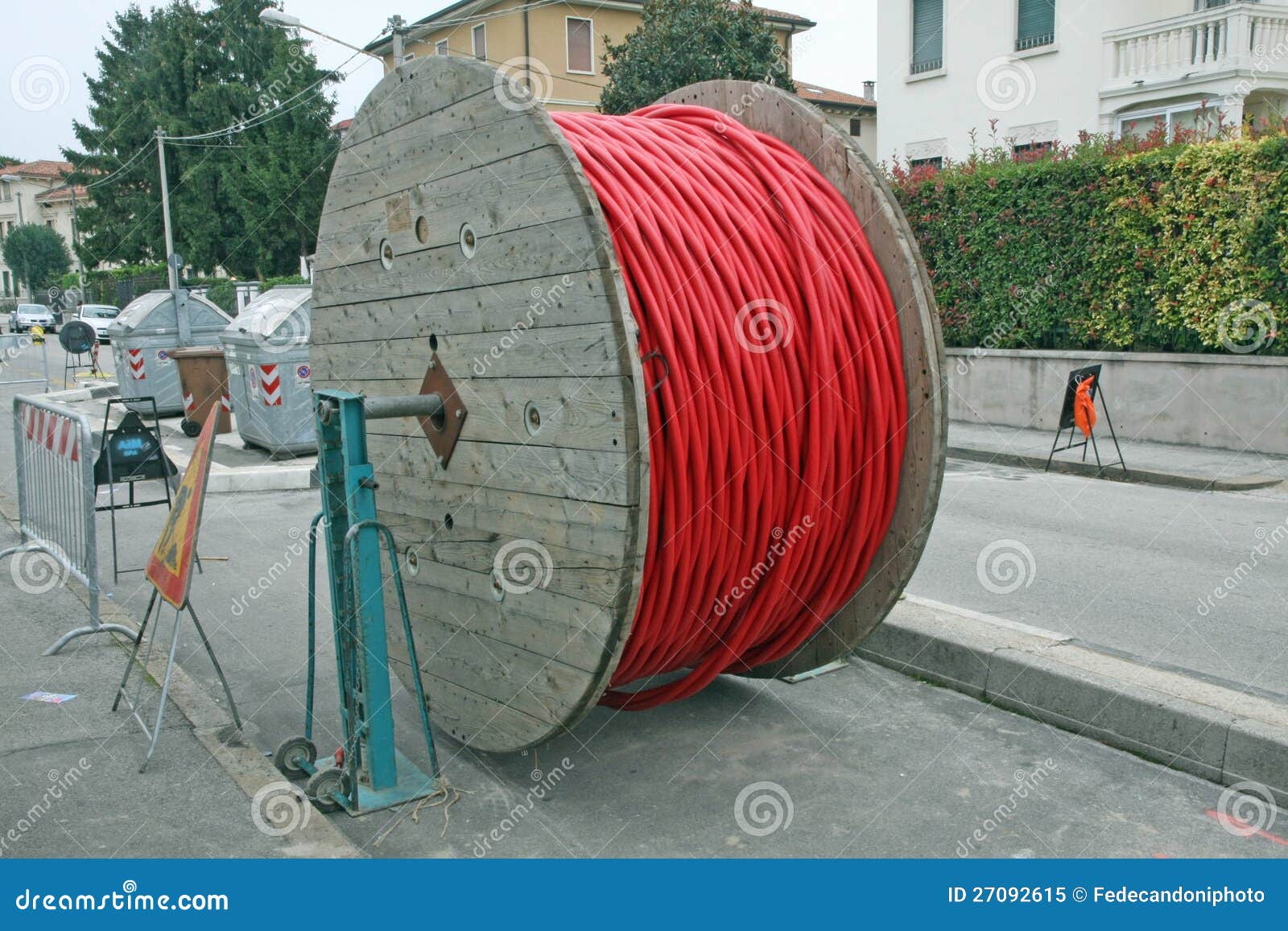 Spool of Cable and Fiber Optics Stock Image Image of blue