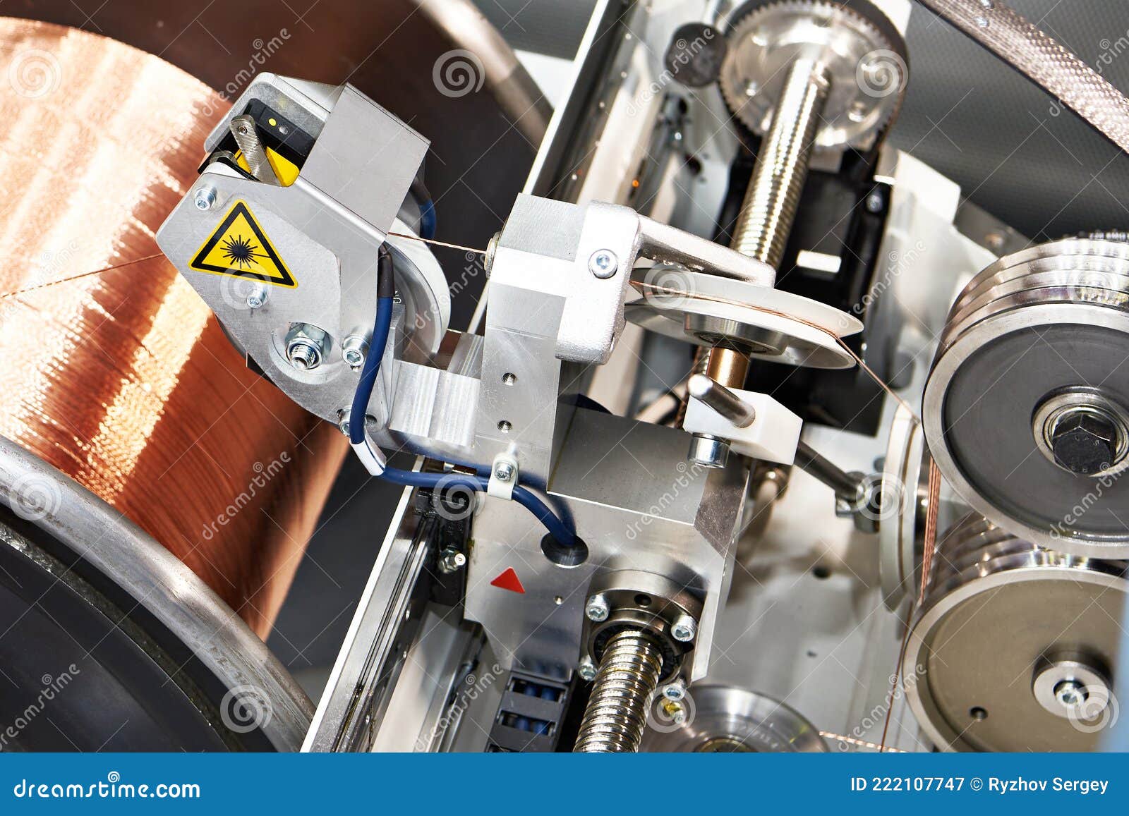Spool Copper Wire on Double Twist Bunching Machine Stock Image - Image