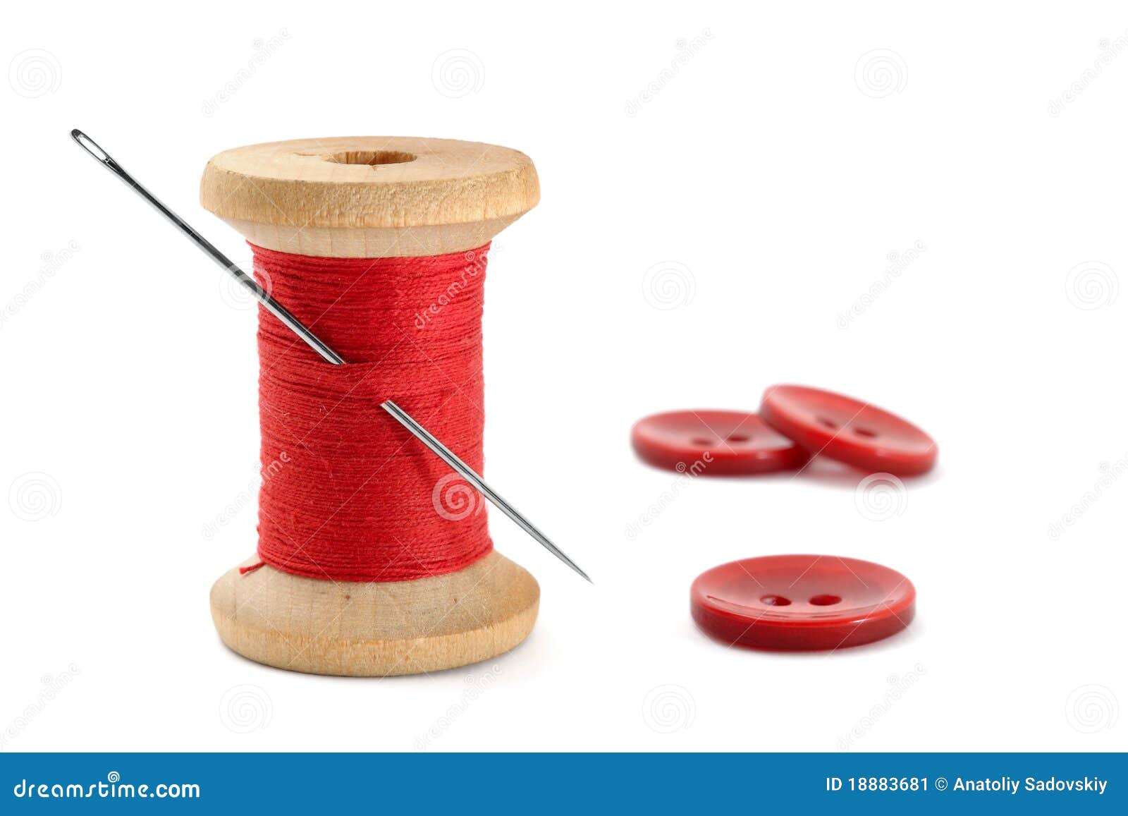 Spool Of Thread And Needle Stock Photo, Picture and Royalty Free Image.  Image 9215910.