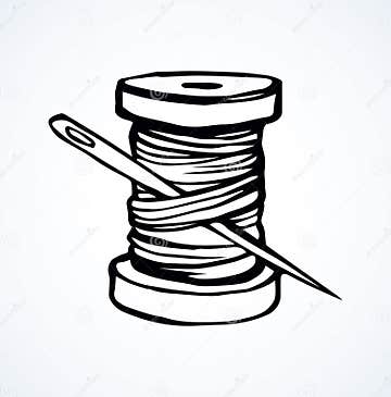 Spool of Thread. Vector Drawing Stock Vector - Illustration of ...