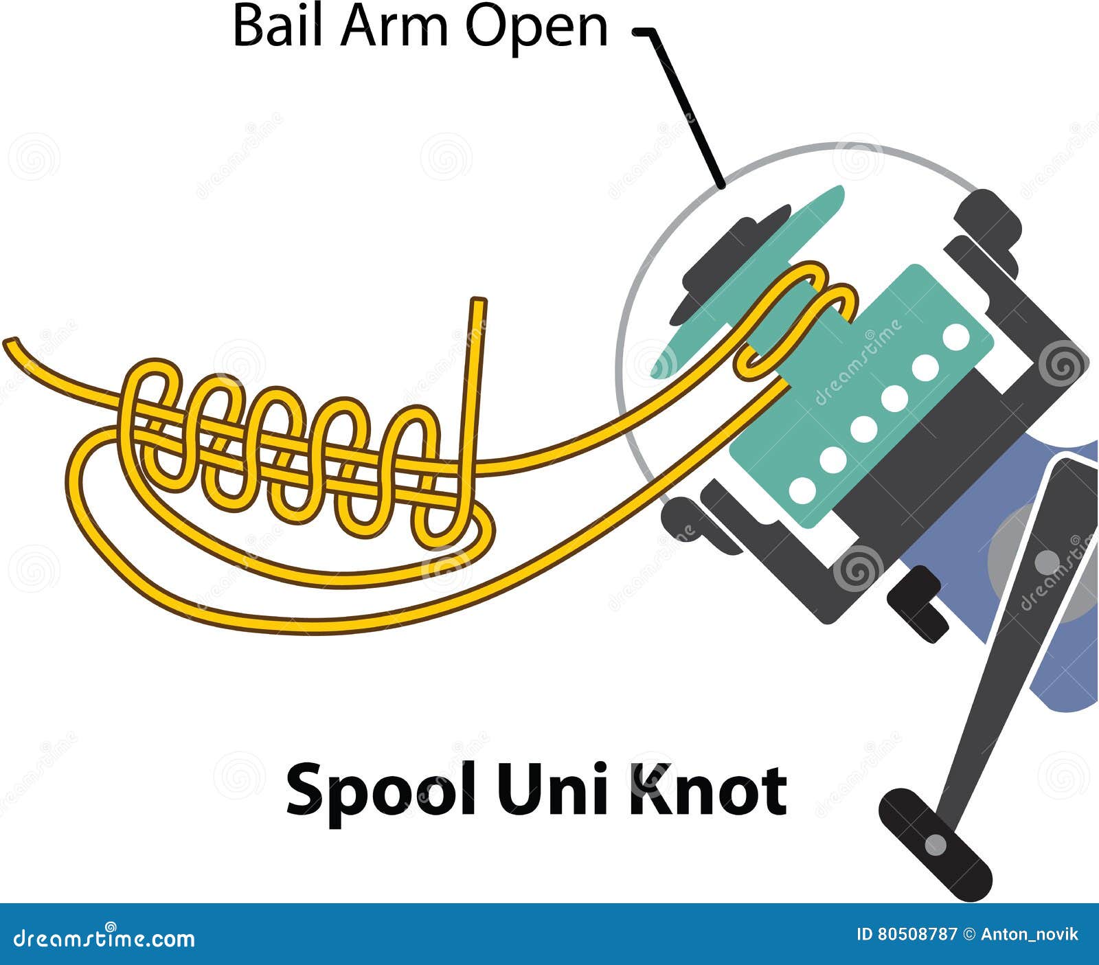 Spool Uni Knot for Spinning Reel Stock Vector - Illustration of reel,  spool: 80508787