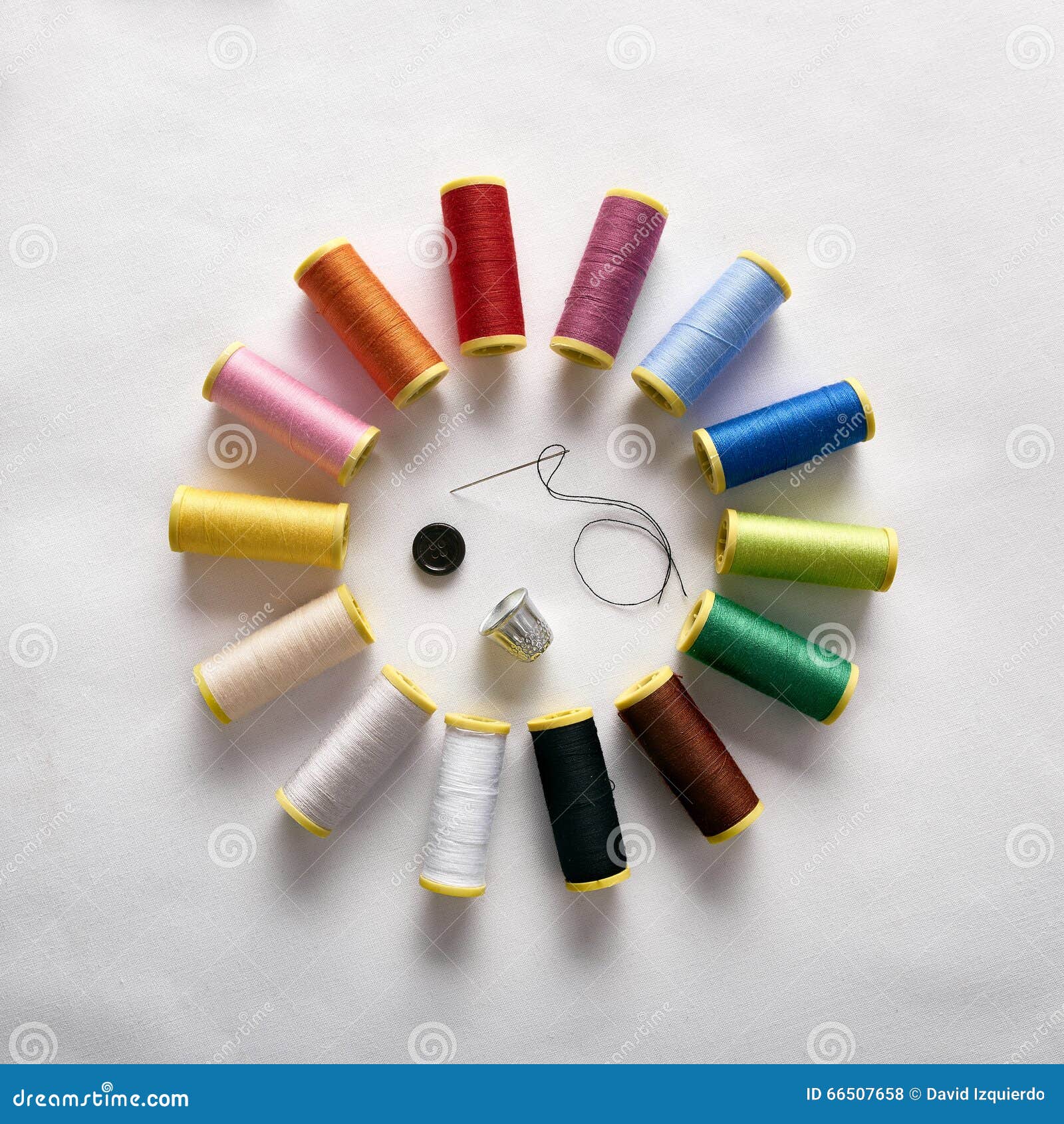 Embroidery. the Cloth, Thread, Thimble, Embroidery Hoop. Close-up Stock  Photo - Image of color, decorative: 68402184