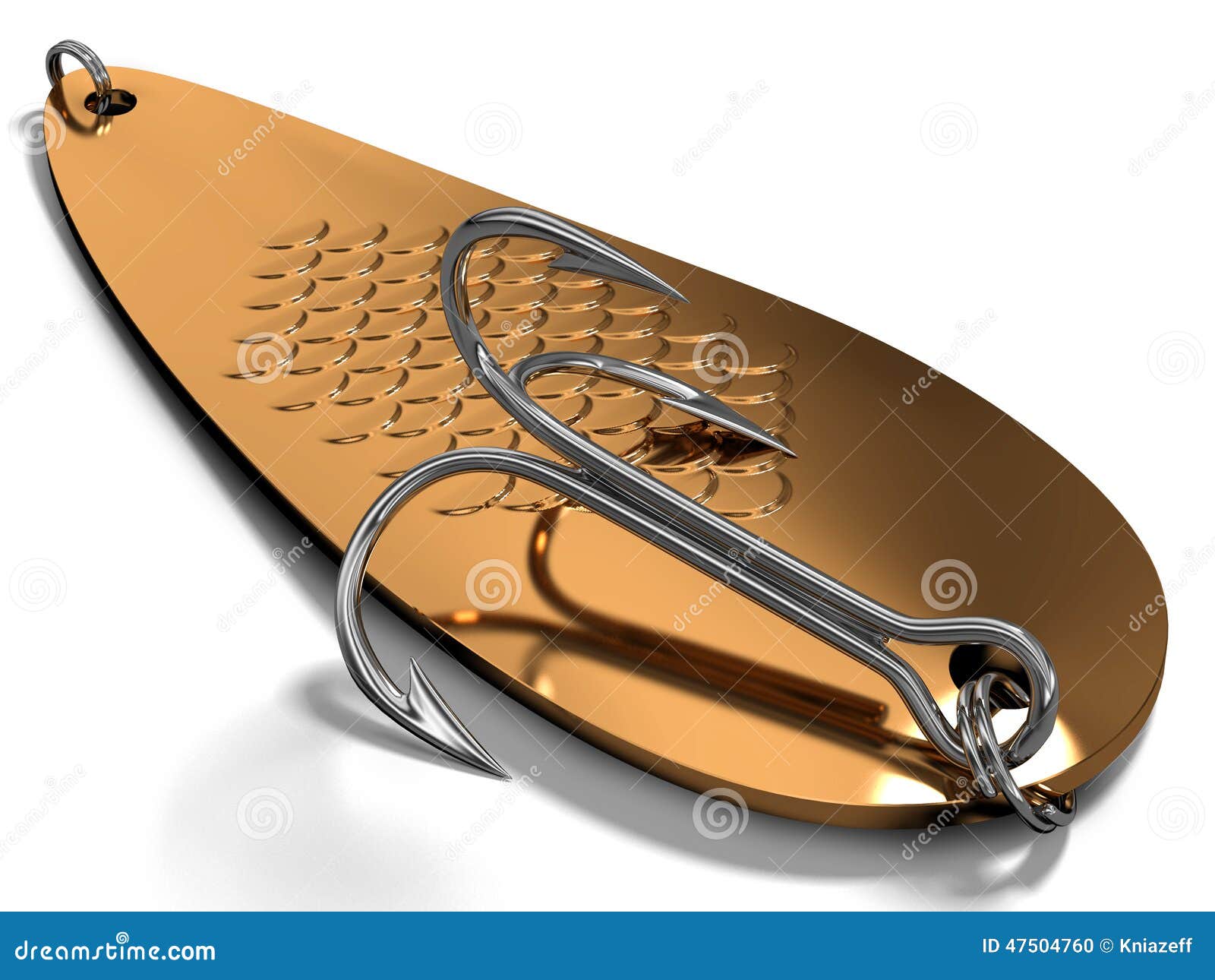 Spoonbait with a Fishing Hook Stock Illustration Illustration of