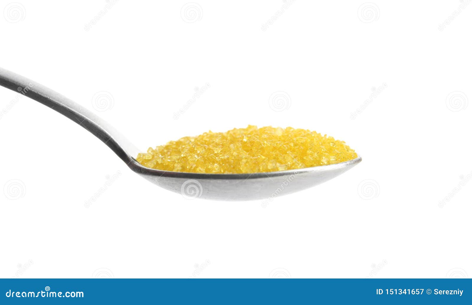 Spoon with Color Sugar on White Background Stock Image Image of
