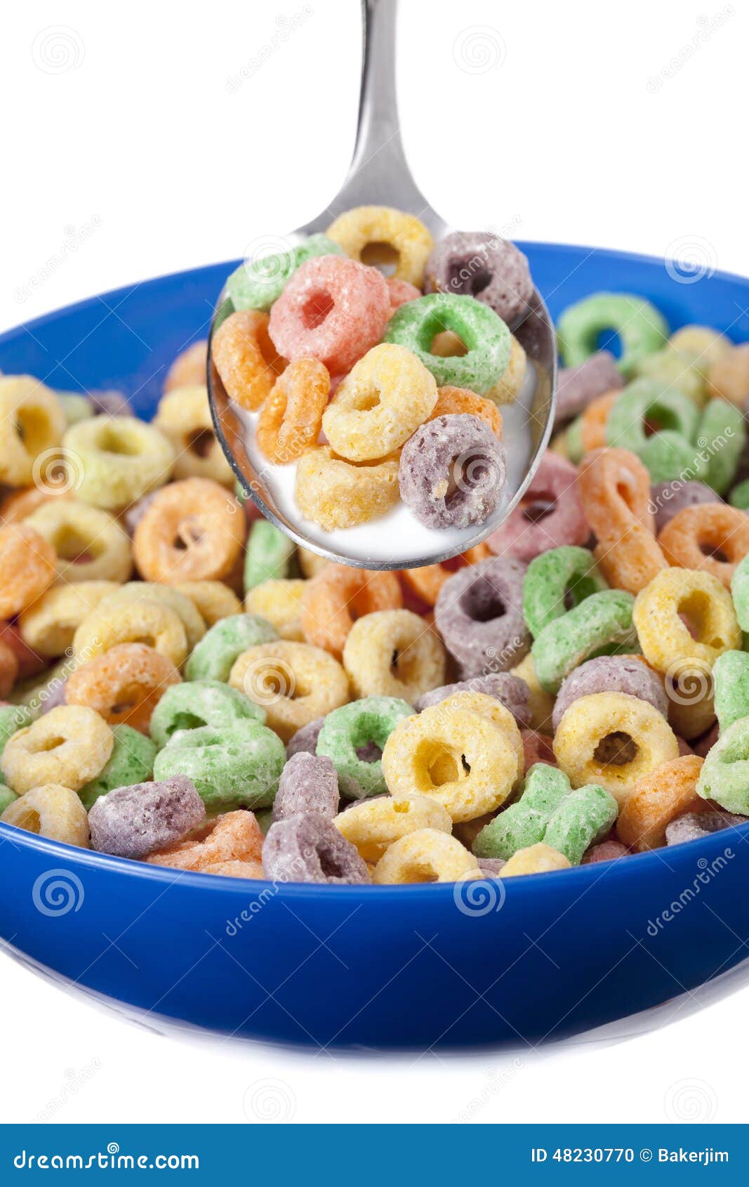 Spoon with colorful cereal stock photo. Image of people 48230770