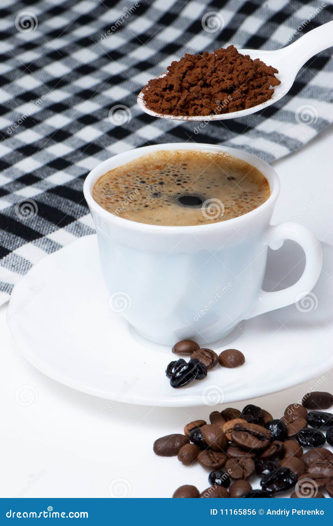 Spoon and Cup of coffee stock photo. Image of clipping 11165856