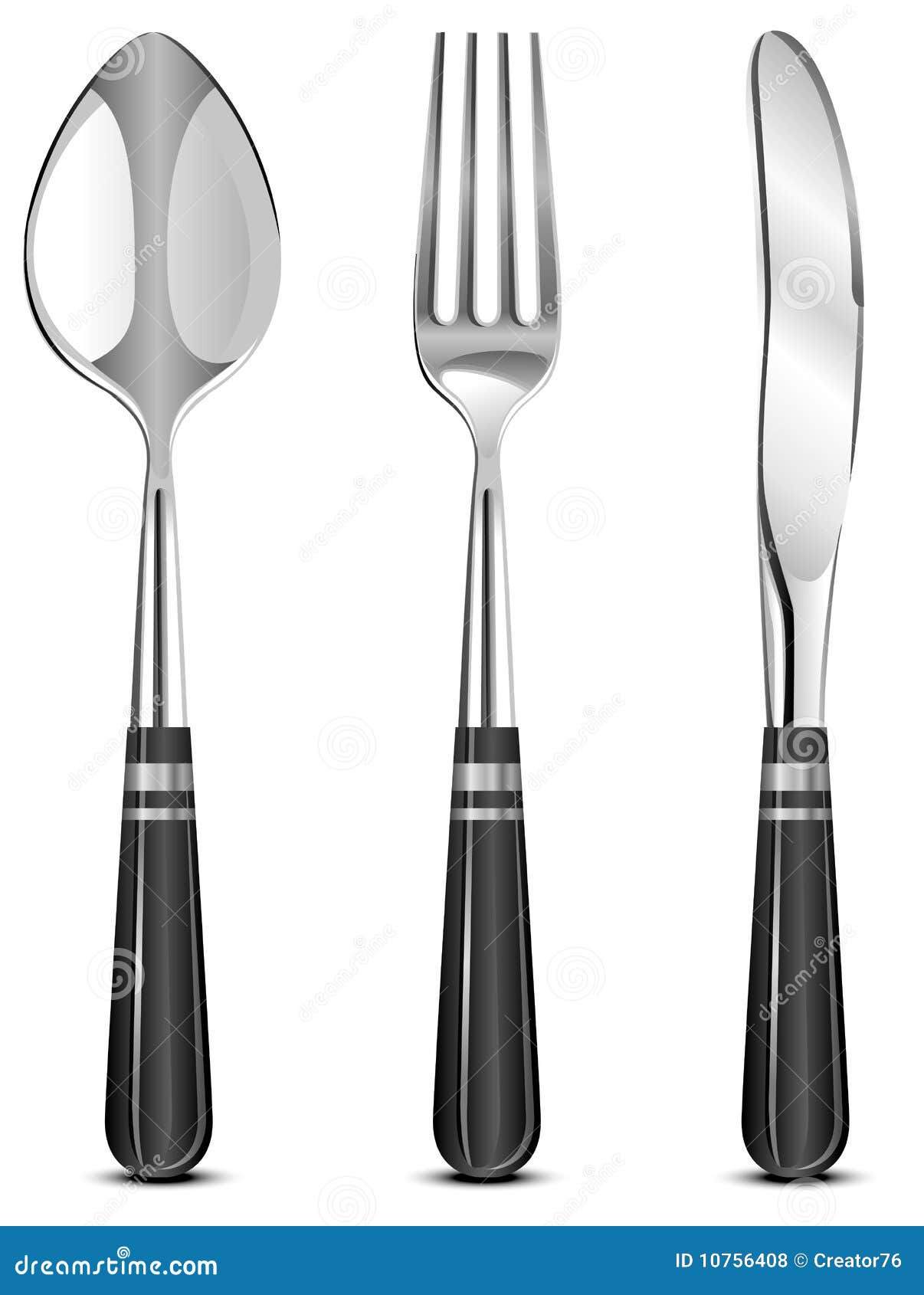 spoon, fork and knife