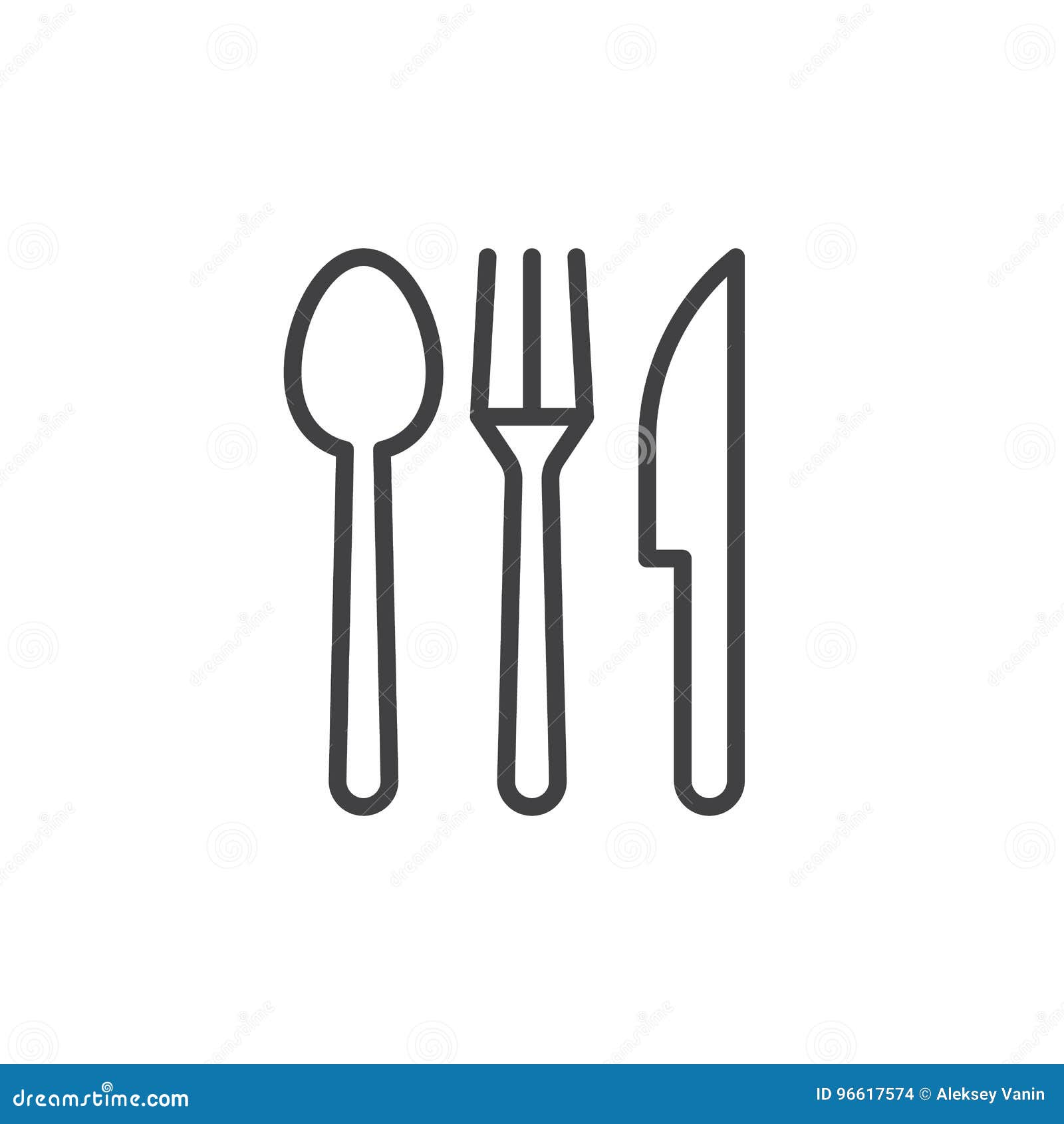 spoon, fork, knife. cutlery line icon