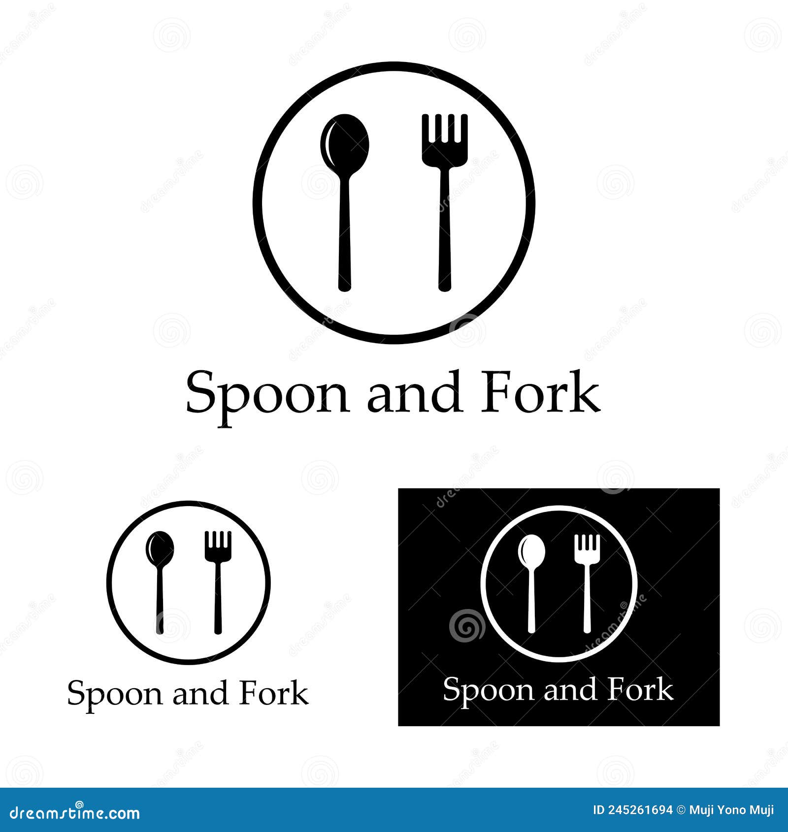 Spoon,fork,and Knife Icon Logo Vector Design Template Stock Vector Illustration of menu
