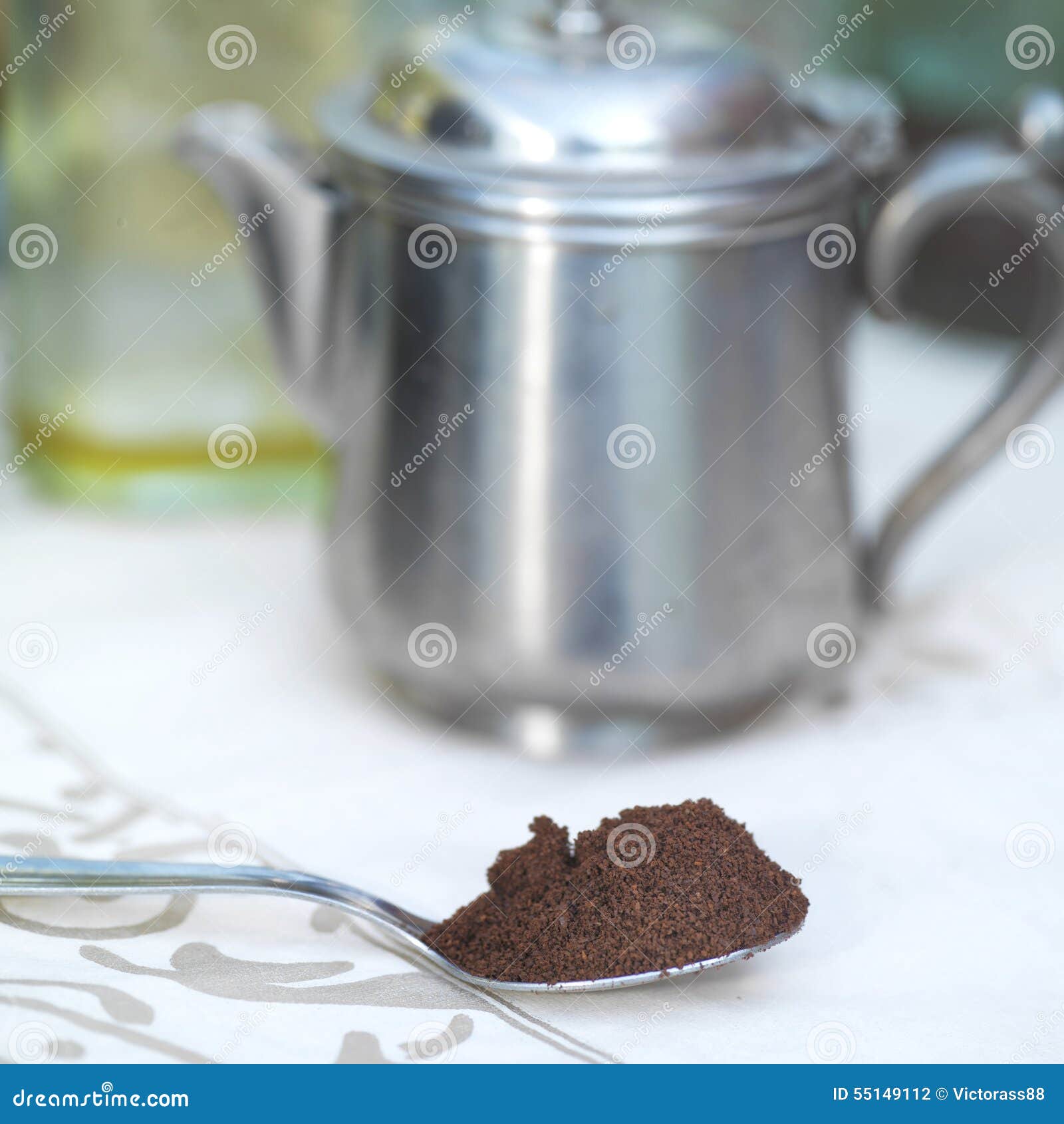 Spoon Full of Ground Coffee Stock Photo Image of coffee, spoon 55149112