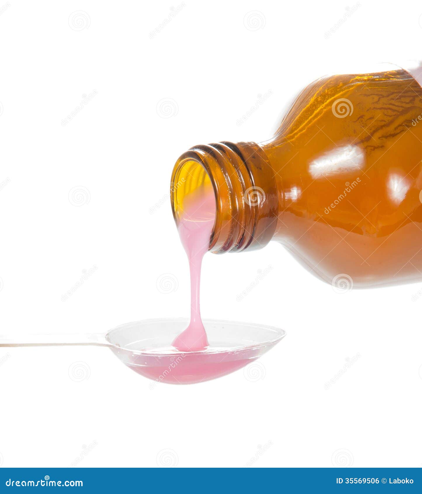 Spoon With Pink Medicine Close Up Royalty Free Stock Image Image