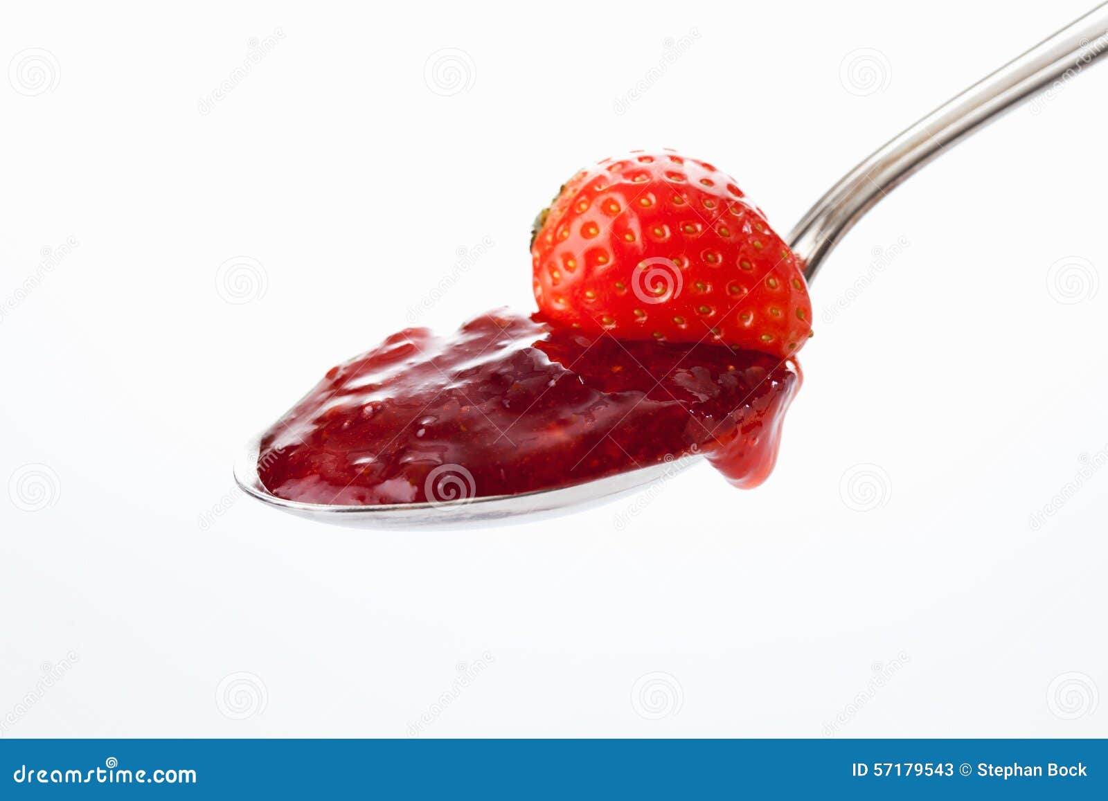 Spoon with Strawberry Jam and Strawberry Stock Image Image of fruit