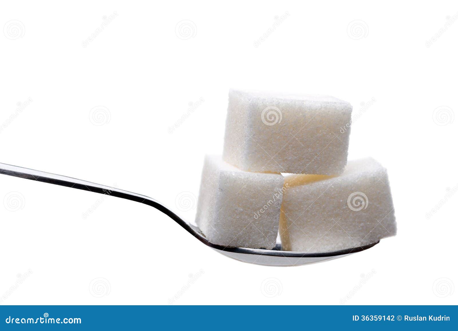 Spoon with Sugar Cubes Isolated Stock Photo Image of shot, horizontal