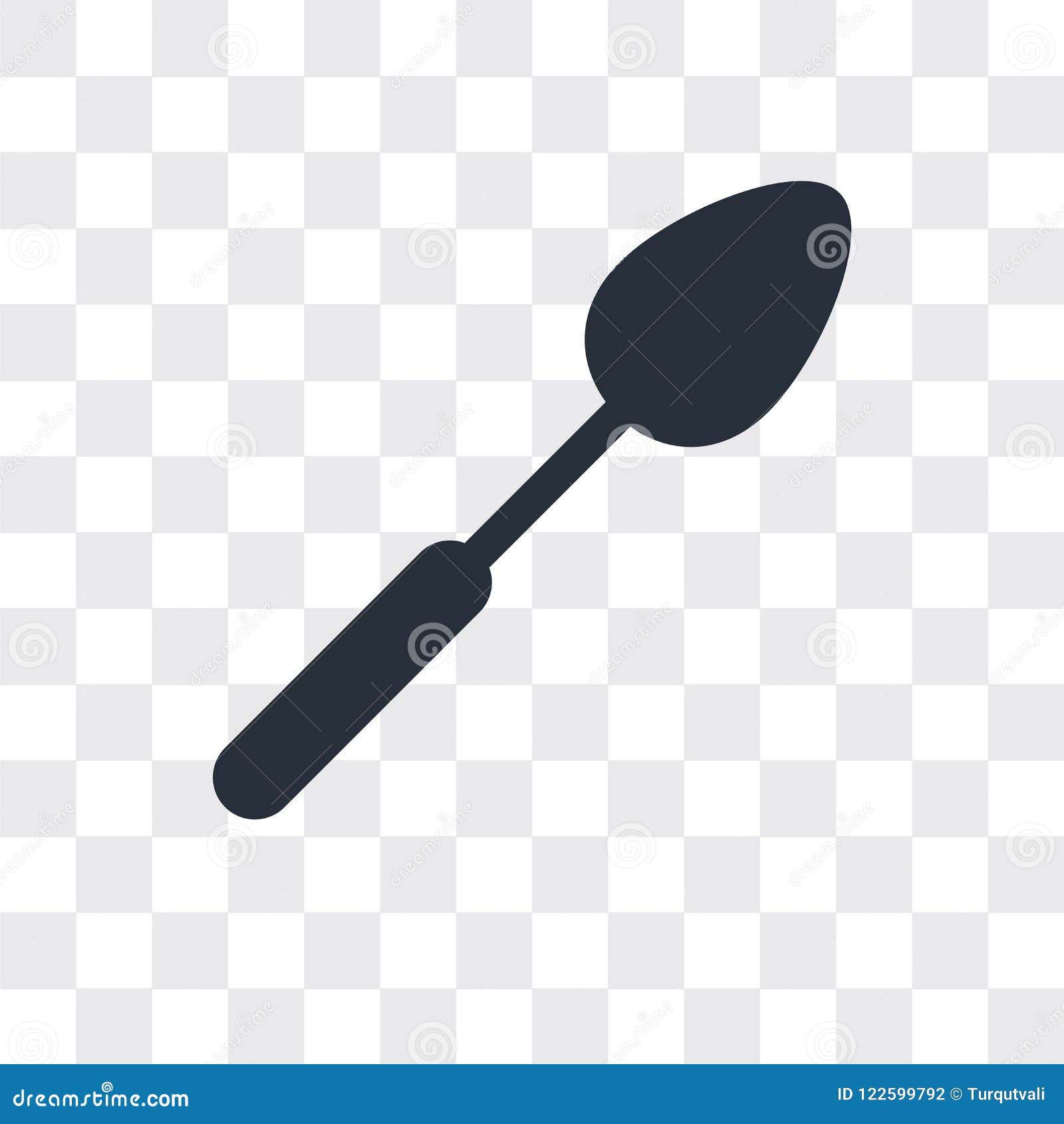 Spoon Vector Icon on Transparent Background, Spoon Logo Design Stock