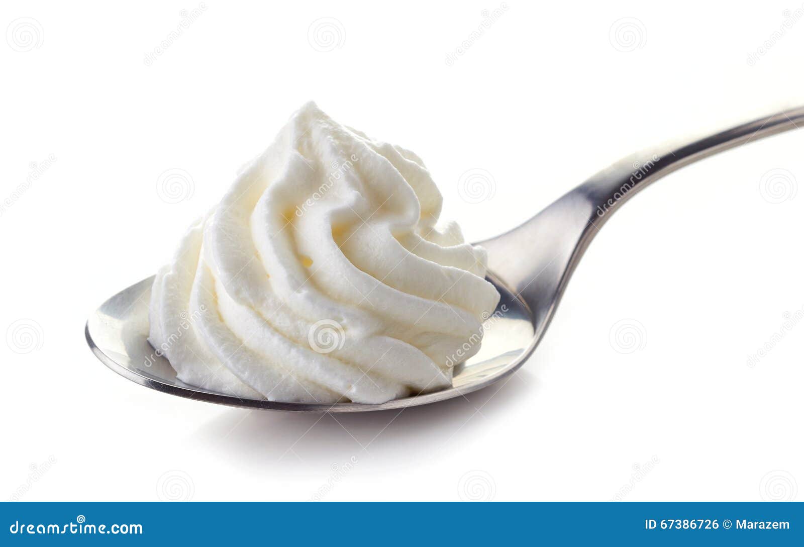 Spoon of whipped cream stock photo. Image of spoon, topping 67386726