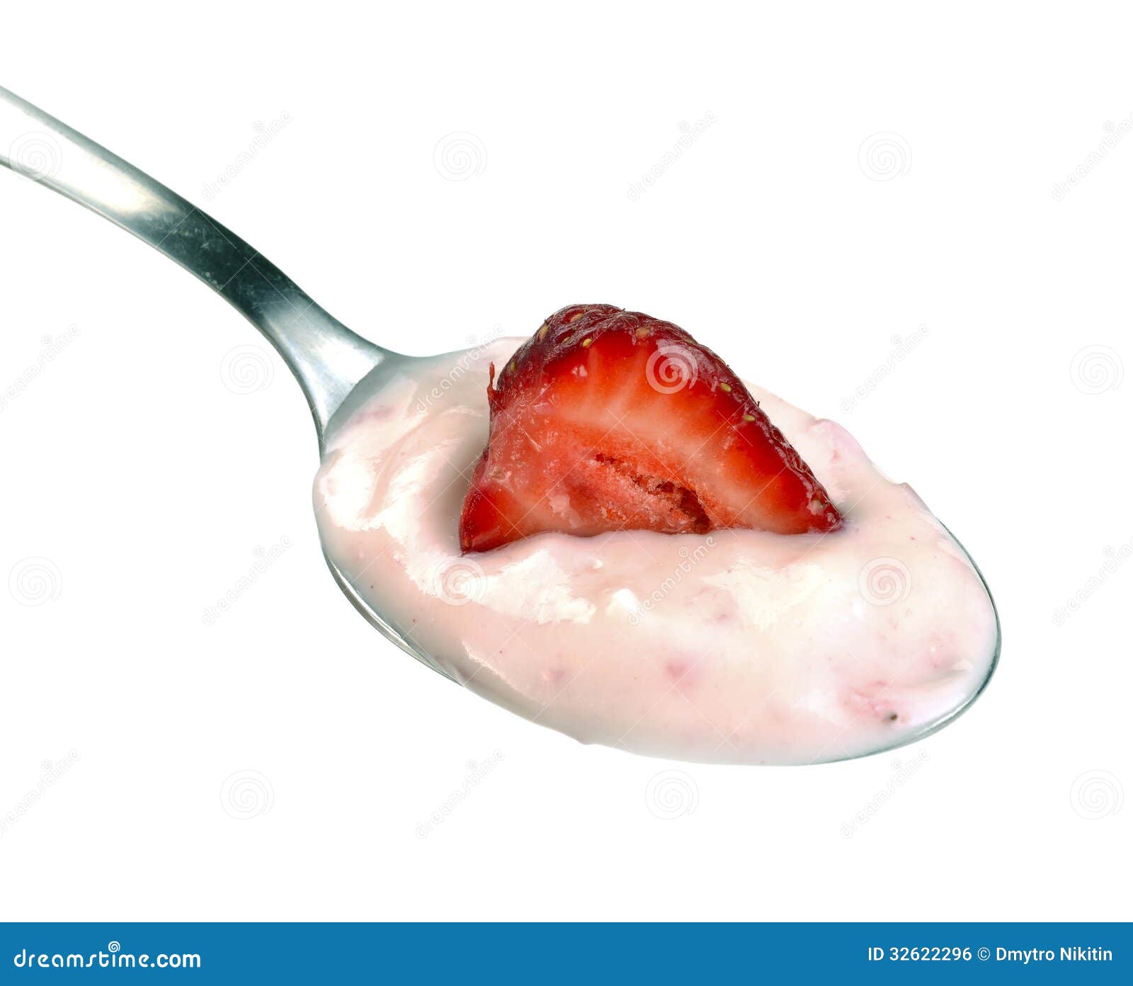 Spoon of Yogurt with Strawberry Stock Photo Image of yoghurt