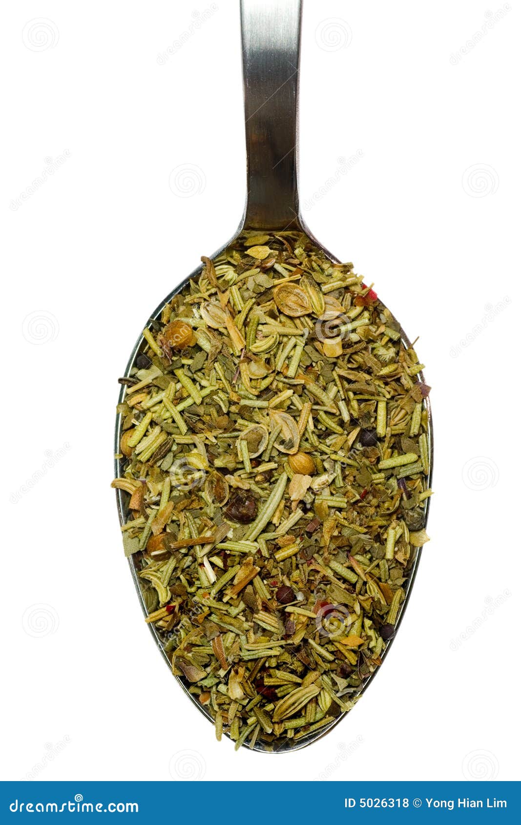 Spoonful of mixed herbs stock photo. Image of white, isolated 5026318