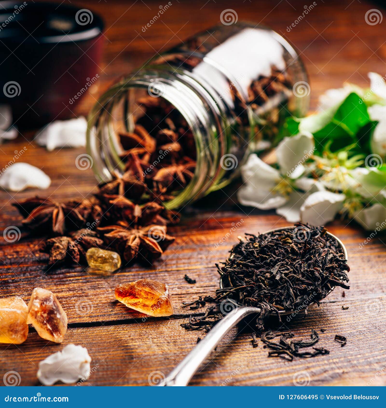 Tea with Flowers and Condiment. Stock Image - Image of organic ...