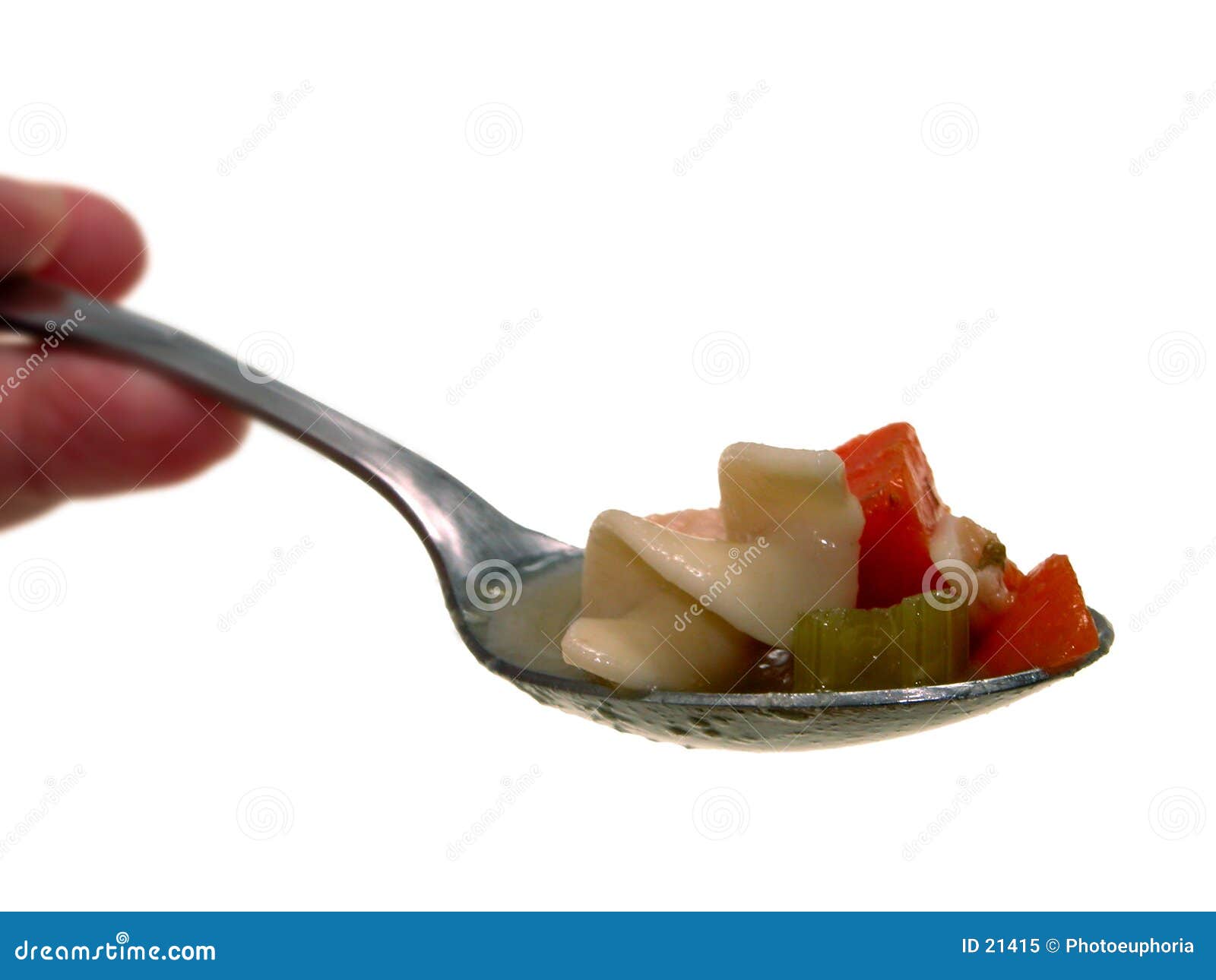 spoonfull of chunky chicken noodle soup