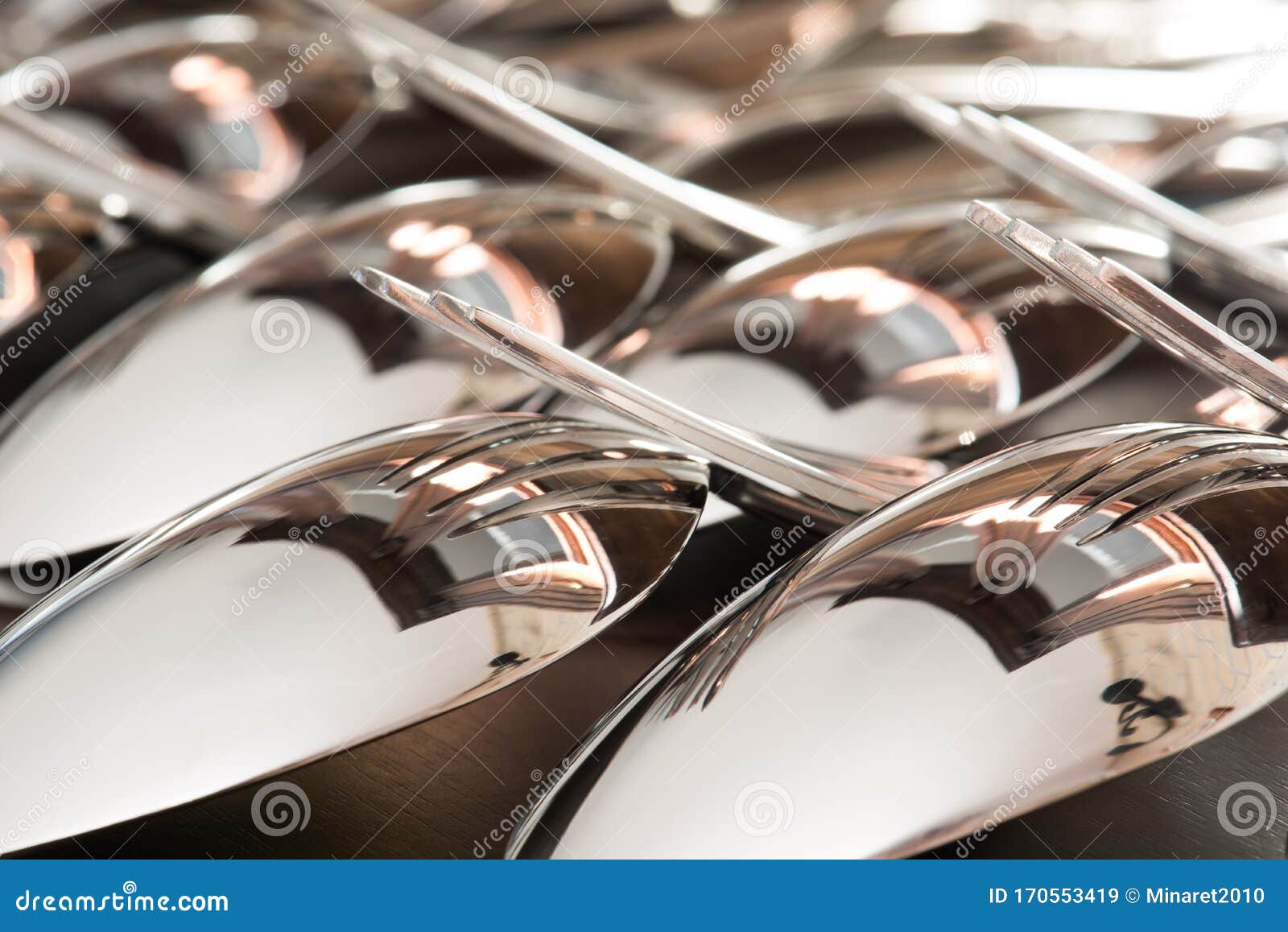 Spoons and Forks on Breakfast Table Stock Image Image of isolated