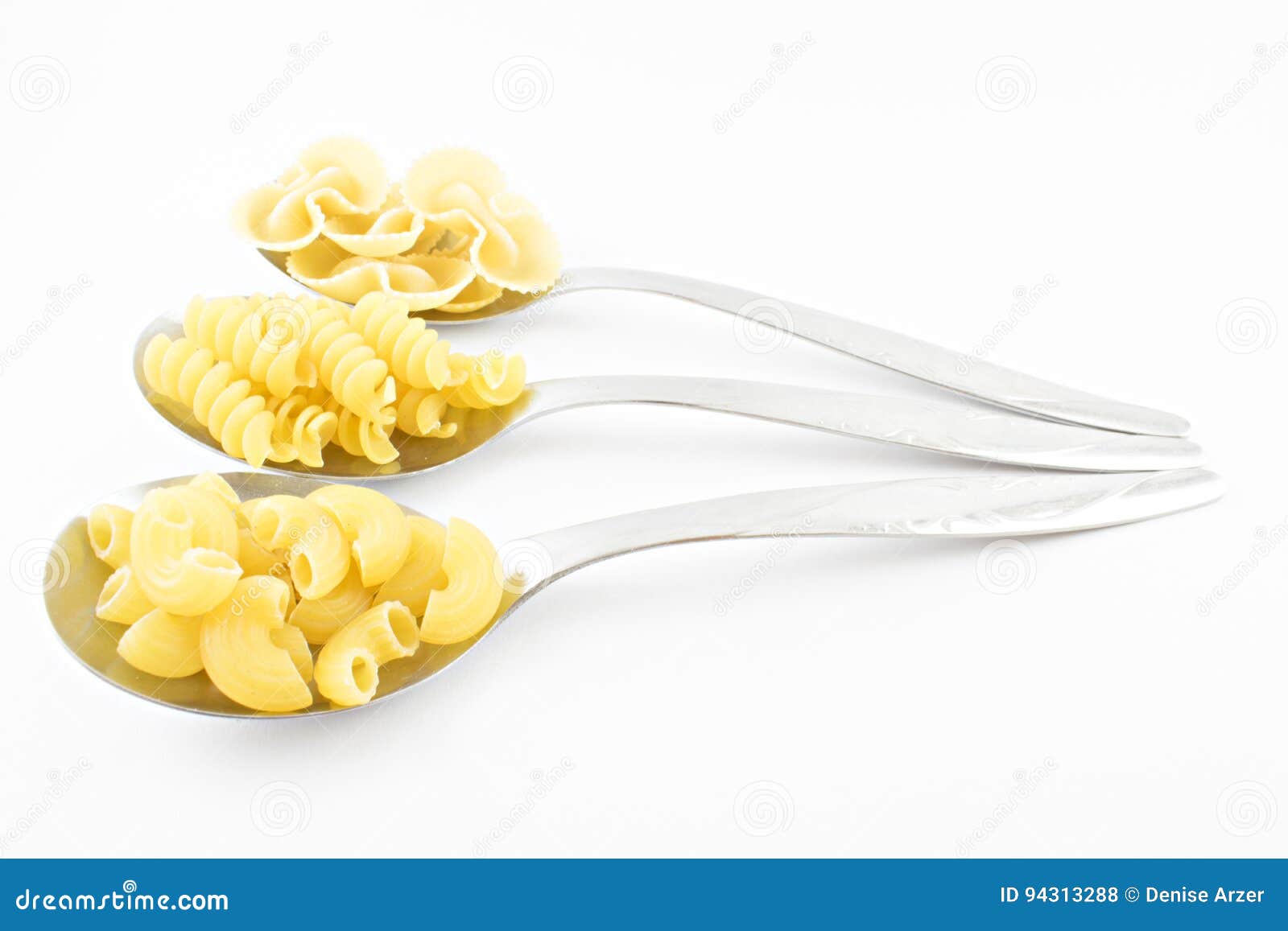 Spoons with noodles. stock photo. Image of cooking, cook 94313288
