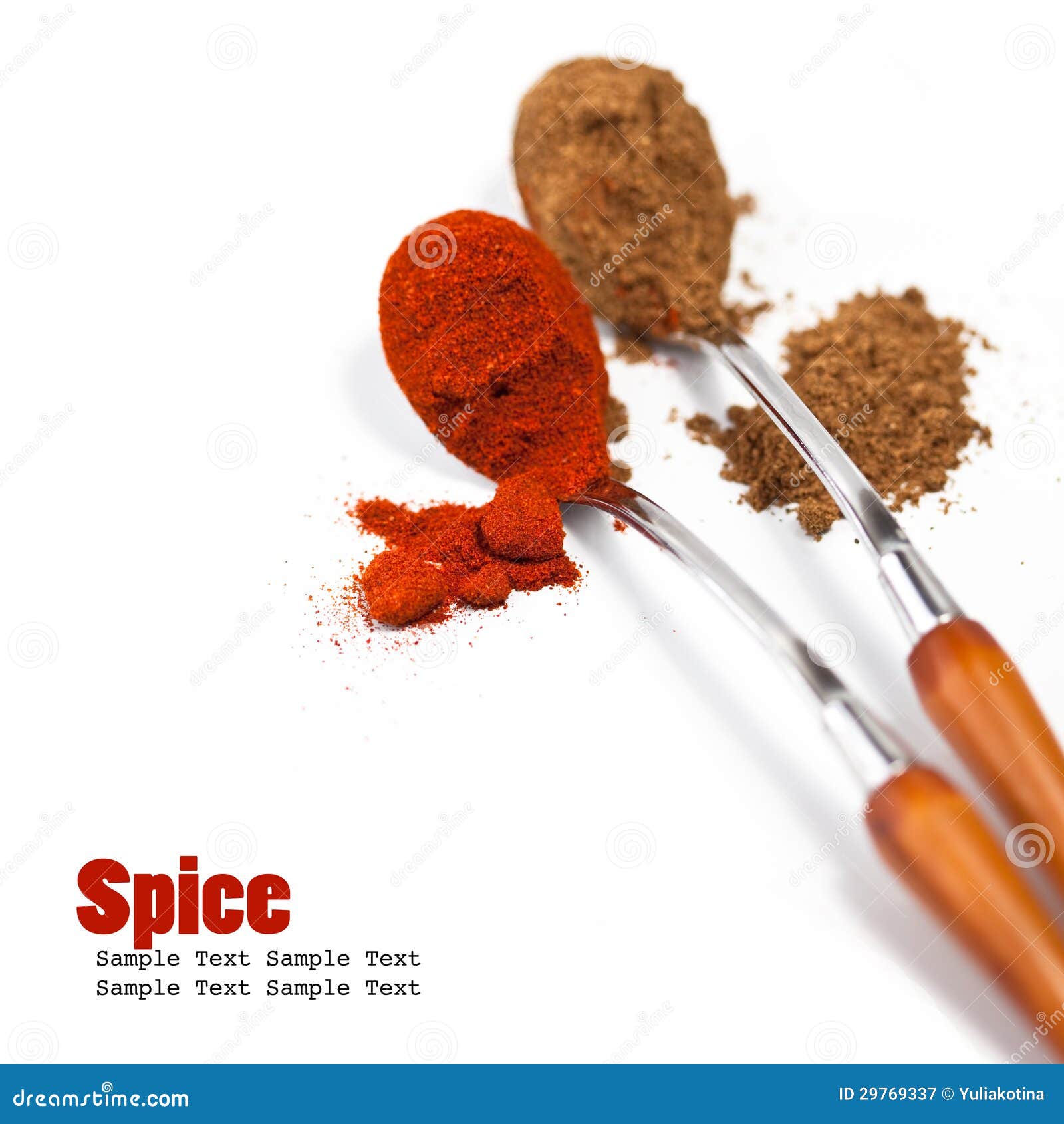 Spoons with spices stock image. Image of herb, powder 29769337