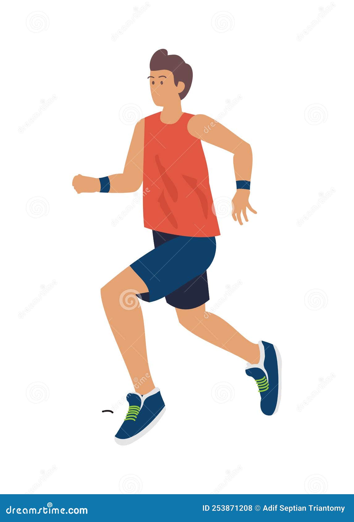 Sport Activity. a Man Running. Simple Flat Illustration Stock Vector ...