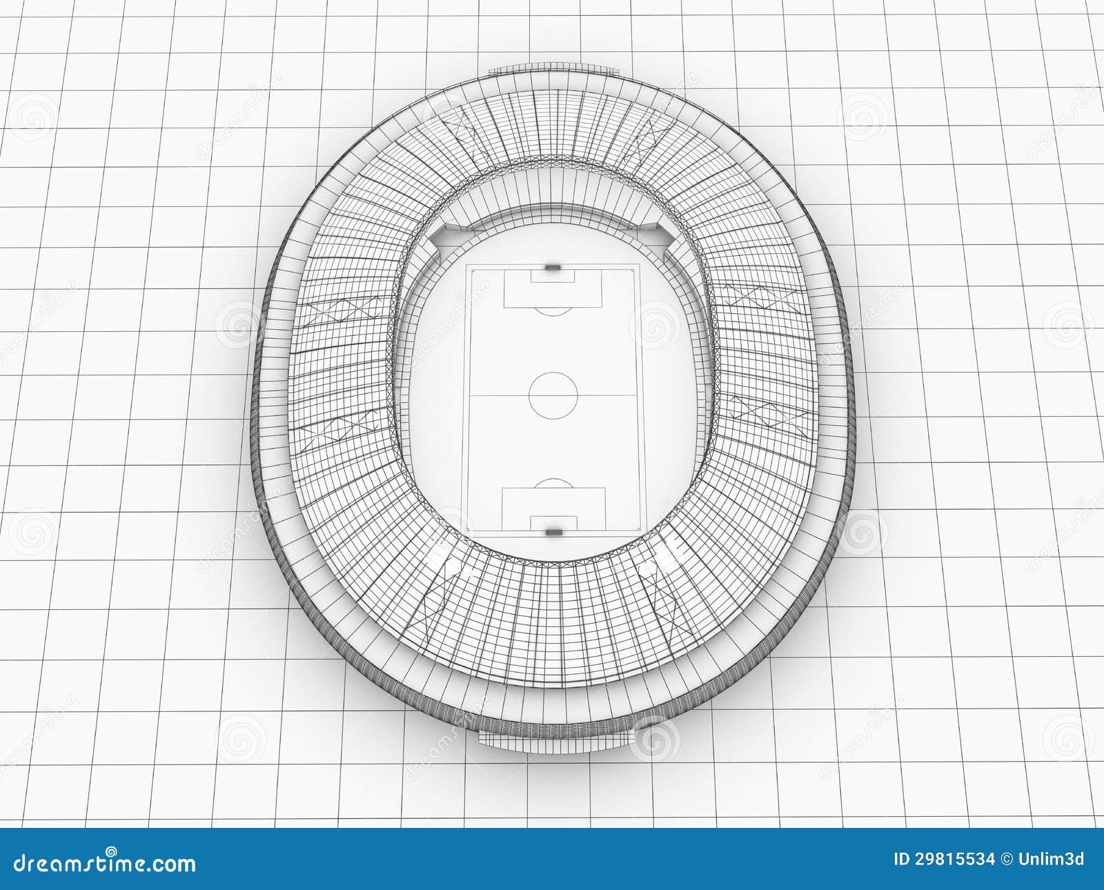 Sport Arena. 3d Illustration in Wireframe View Stock Illustration ...