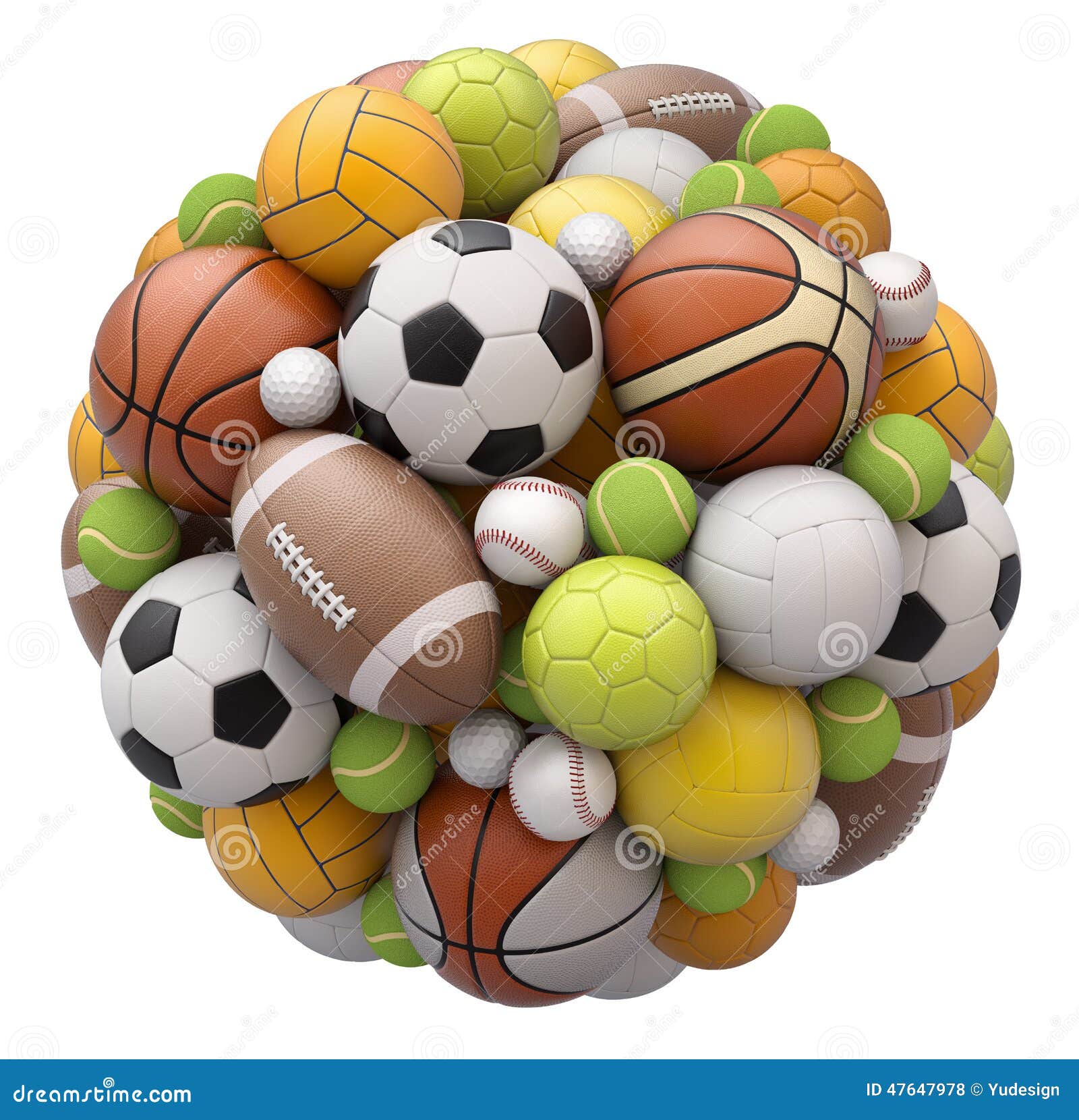 Sport Balls Isolated on White Background Stock Illustration