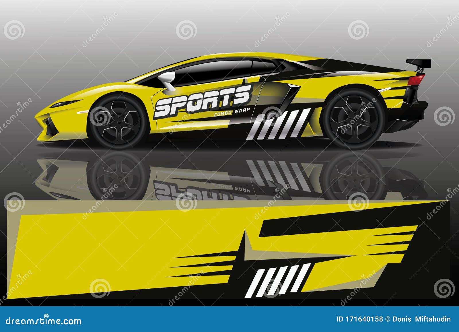 Sport Car Decal Wrap Design Vector Stock Illustration Illustration of black, fast 171640158