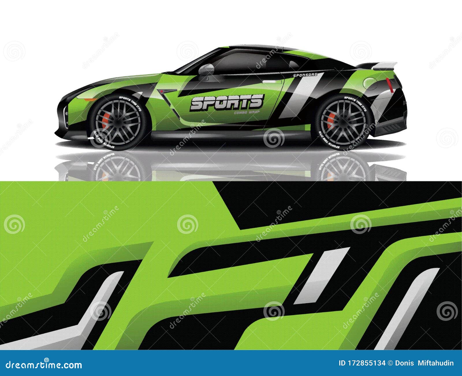 Sport Car Decal Wrap Design Vector Eps 10 Stock Illustration