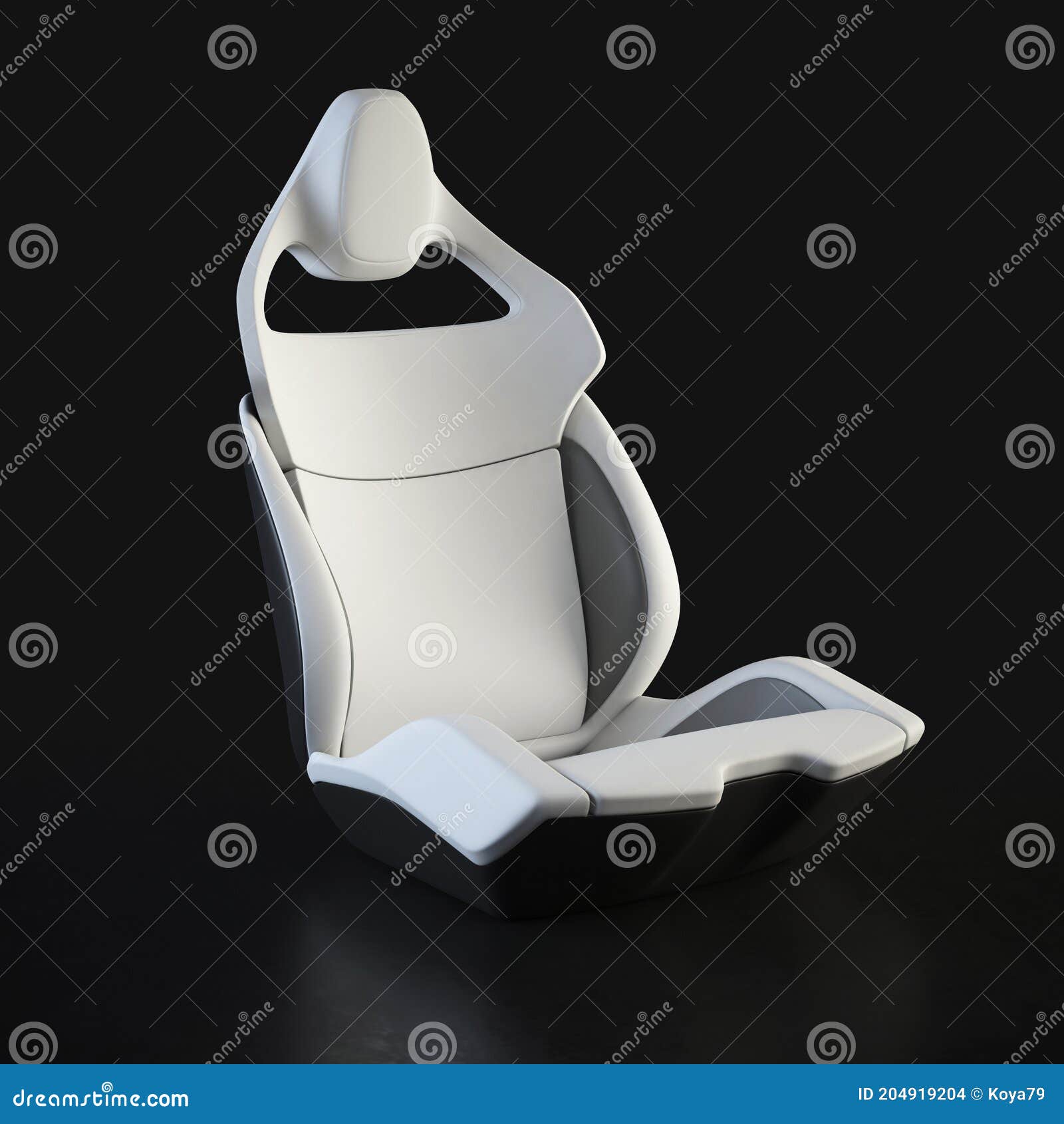 Sport Car Seat, Modern Design on Black Background, 3d Rendering Stock