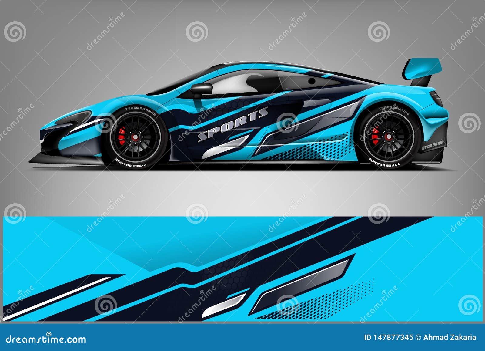 Hedendaags Sport Car Wrap Design Vector, Truck And Cargo Van Decal. Graphic GL-56