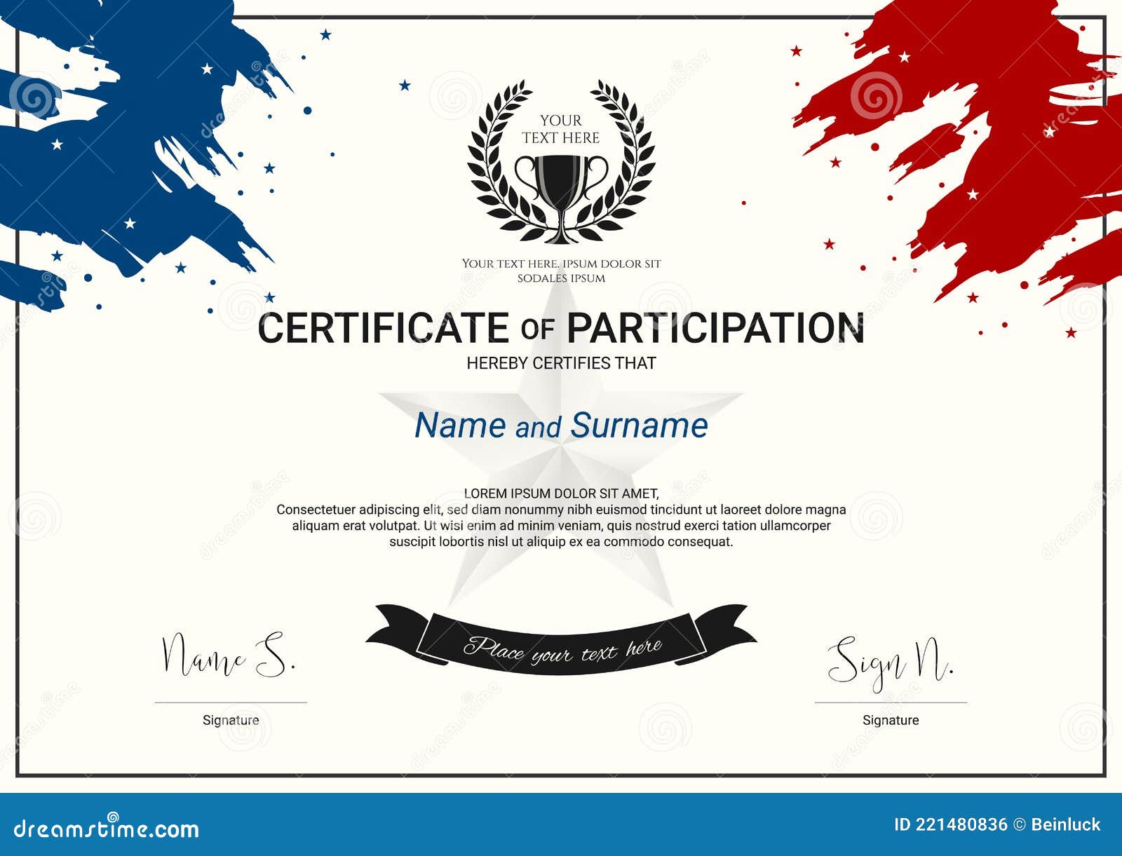 Certificate Template Sport Theme with Border Frame, Diploma Design