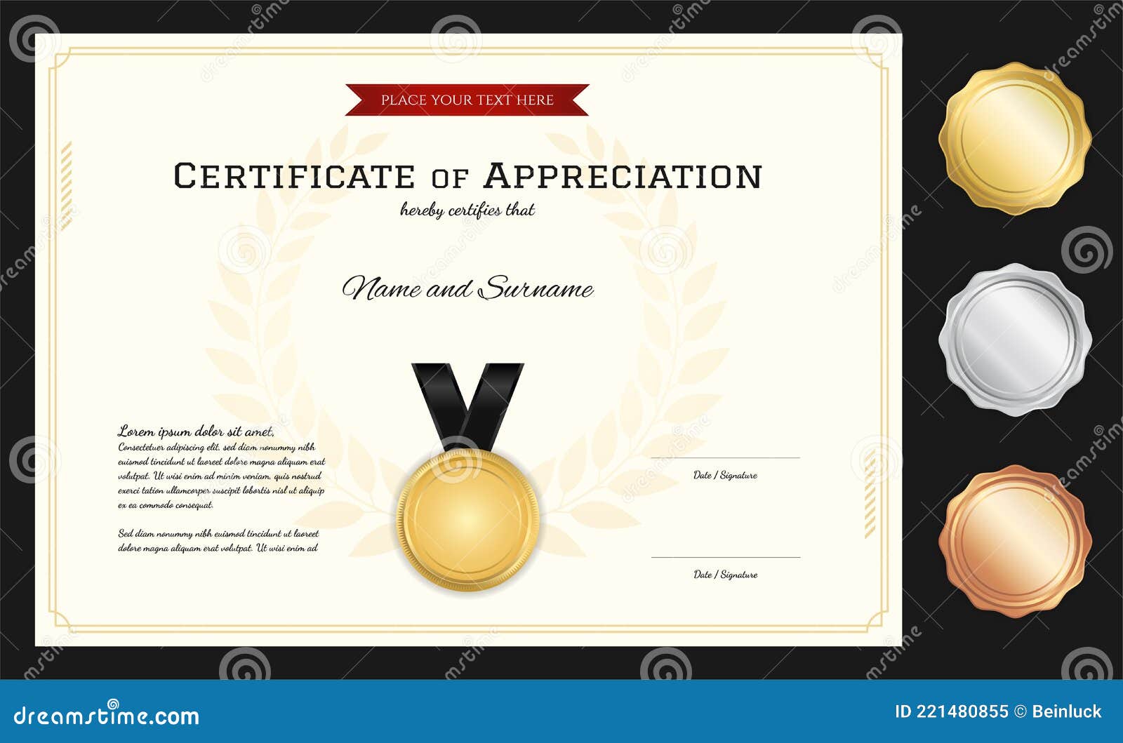 Certificate Template Sport Theme with Border Frame, Diploma Design