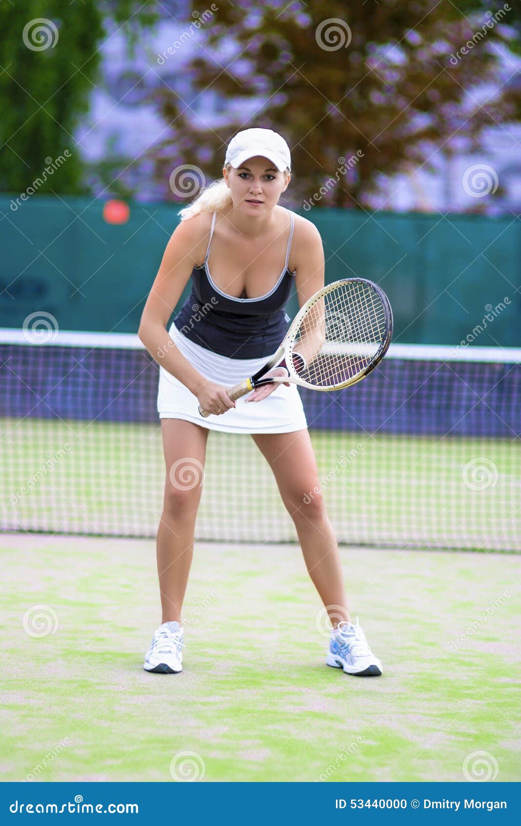 Sport Concept Professional Female Tennis Player With Raqu